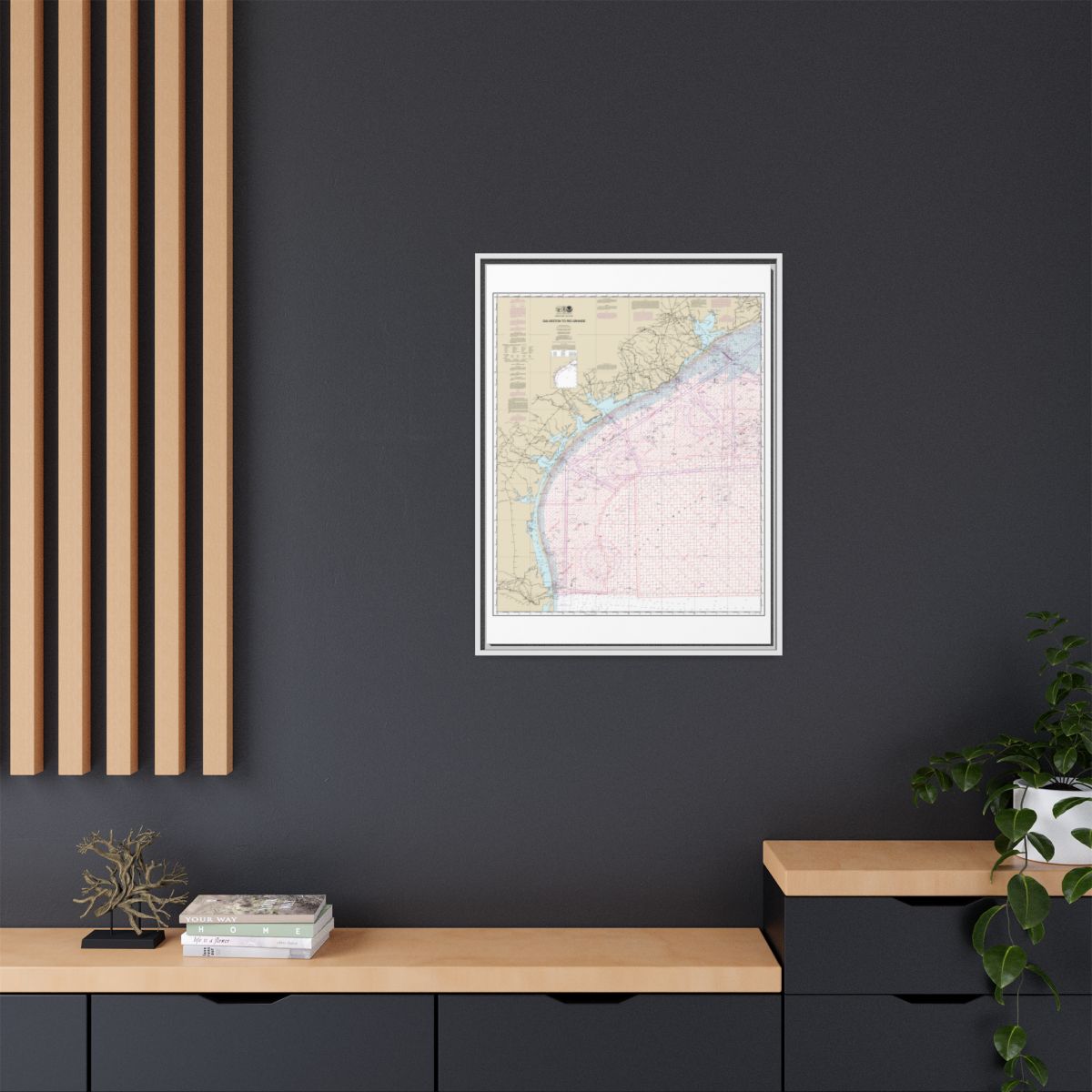 Chart 1117A Galveston to Rio Grande (Oil and Gas Leasing Areas) - NOAA Nautical Chart Floating Frame Canvas | 24" x 32" | 30" x 40" - White context-2