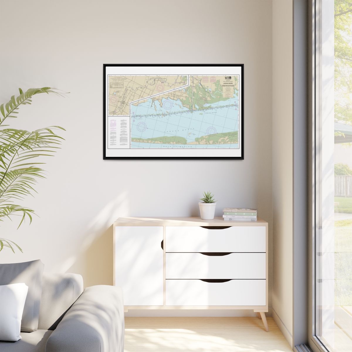 Chart 11303 Intracoastal Waterway Laguna Madre - Chubby Island to Stover Point, including The Arroyo Colorado - NOAA Nautical Chart Floating Frame Canvas | 30" x 20" | 36" x 24" | 48" x 32" - Black context-1