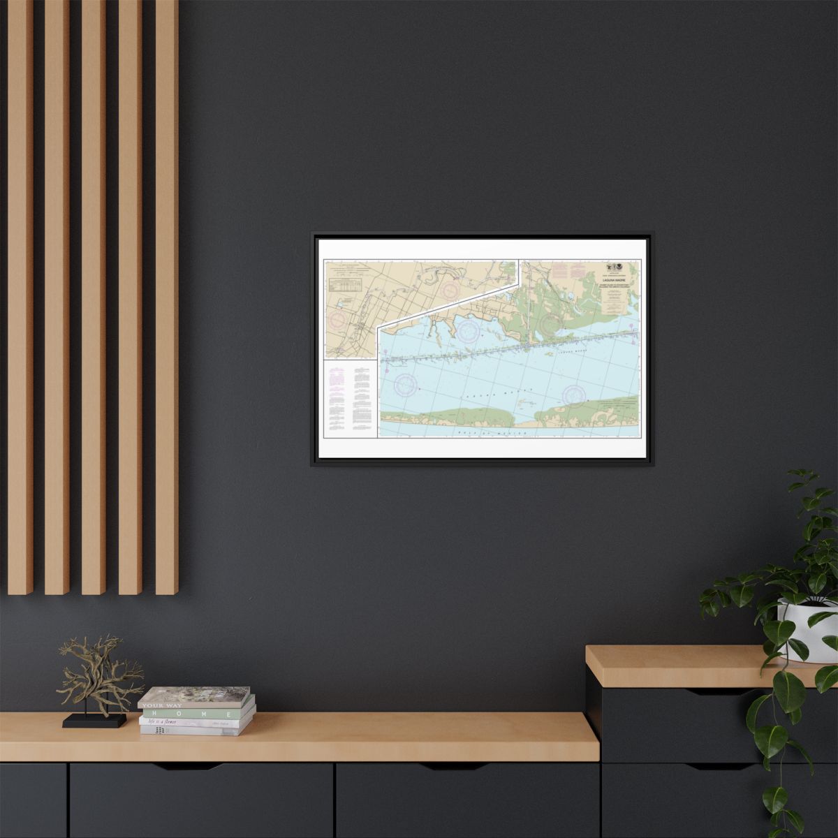Chart 11303 Intracoastal Waterway Laguna Madre - Chubby Island to Stover Point, including The Arroyo Colorado - NOAA Nautical Chart Floating Frame Canvas | 30" x 20" | 36" x 24" | 48" x 32" - Black context-2
