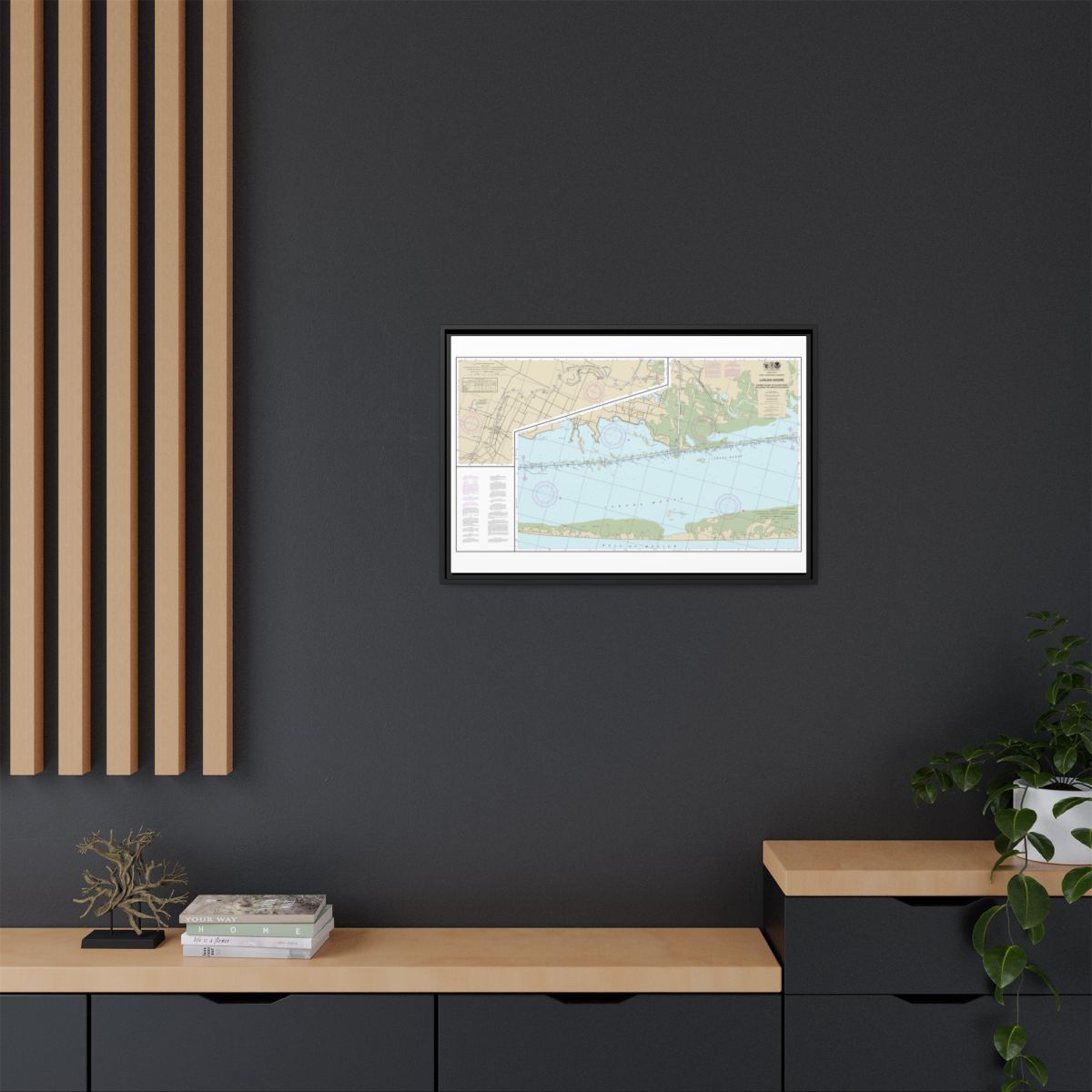 Chart 11303 Intracoastal Waterway Laguna Madre - Chubby Island to Stover Point, including The Arroyo Colorado - NOAA Nautical Chart Floating Frame Canvas | 30" x 20" | 36" x 24" | 48" x 32" - Black context-2