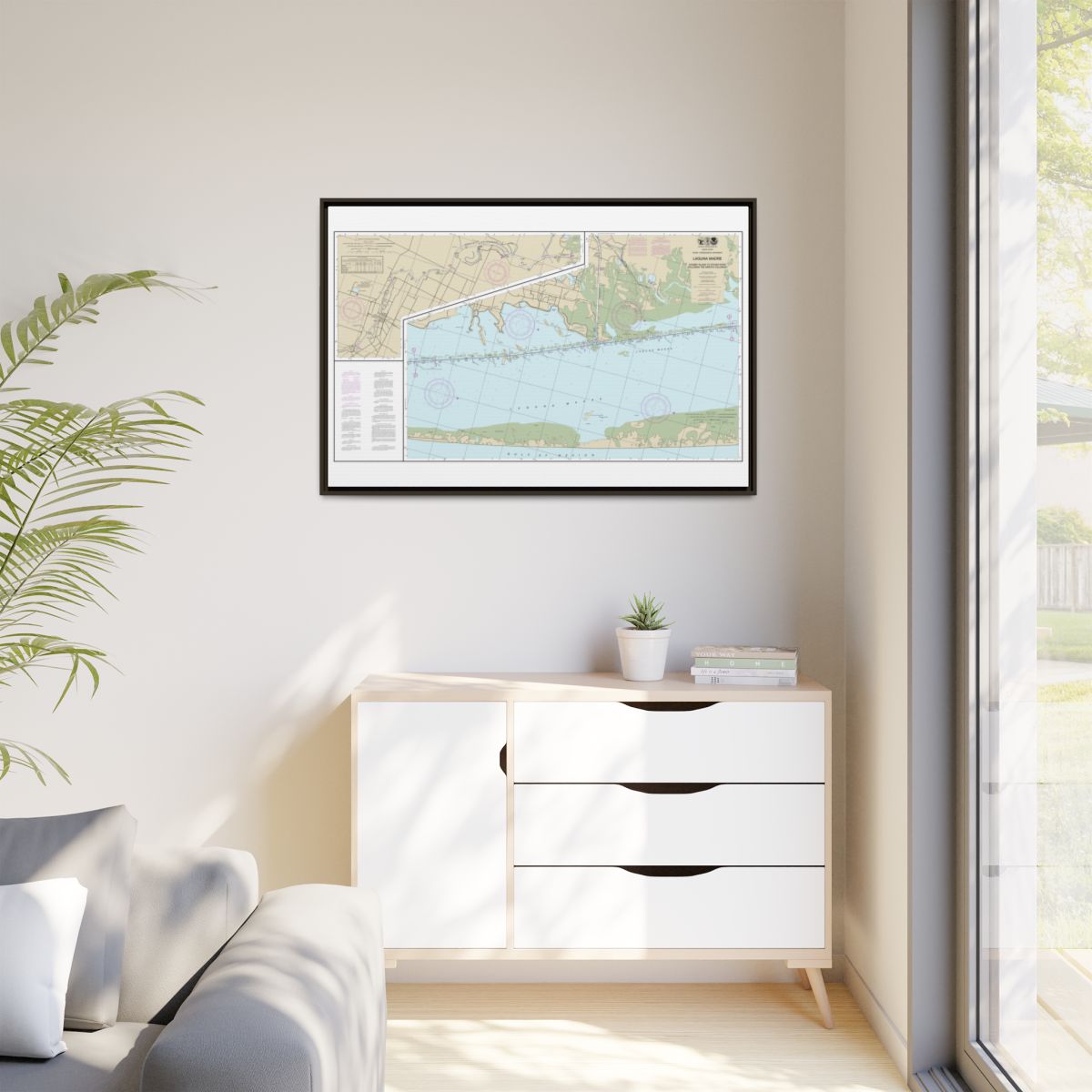Chart 11303 Intracoastal Waterway Laguna Madre - Chubby Island to Stover Point, including The Arroyo Colorado - NOAA Nautical Chart Floating Frame Canvas | 30" x 20" | 36" x 24" | 48" x 32" - Espresso context-1
