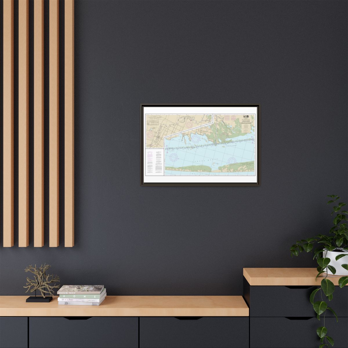 Chart 11303 Intracoastal Waterway Laguna Madre - Chubby Island to Stover Point, including The Arroyo Colorado - NOAA Nautical Chart Floating Frame Canvas | 30" x 20" | 36" x 24" | 48" x 32" - Espresso context-2