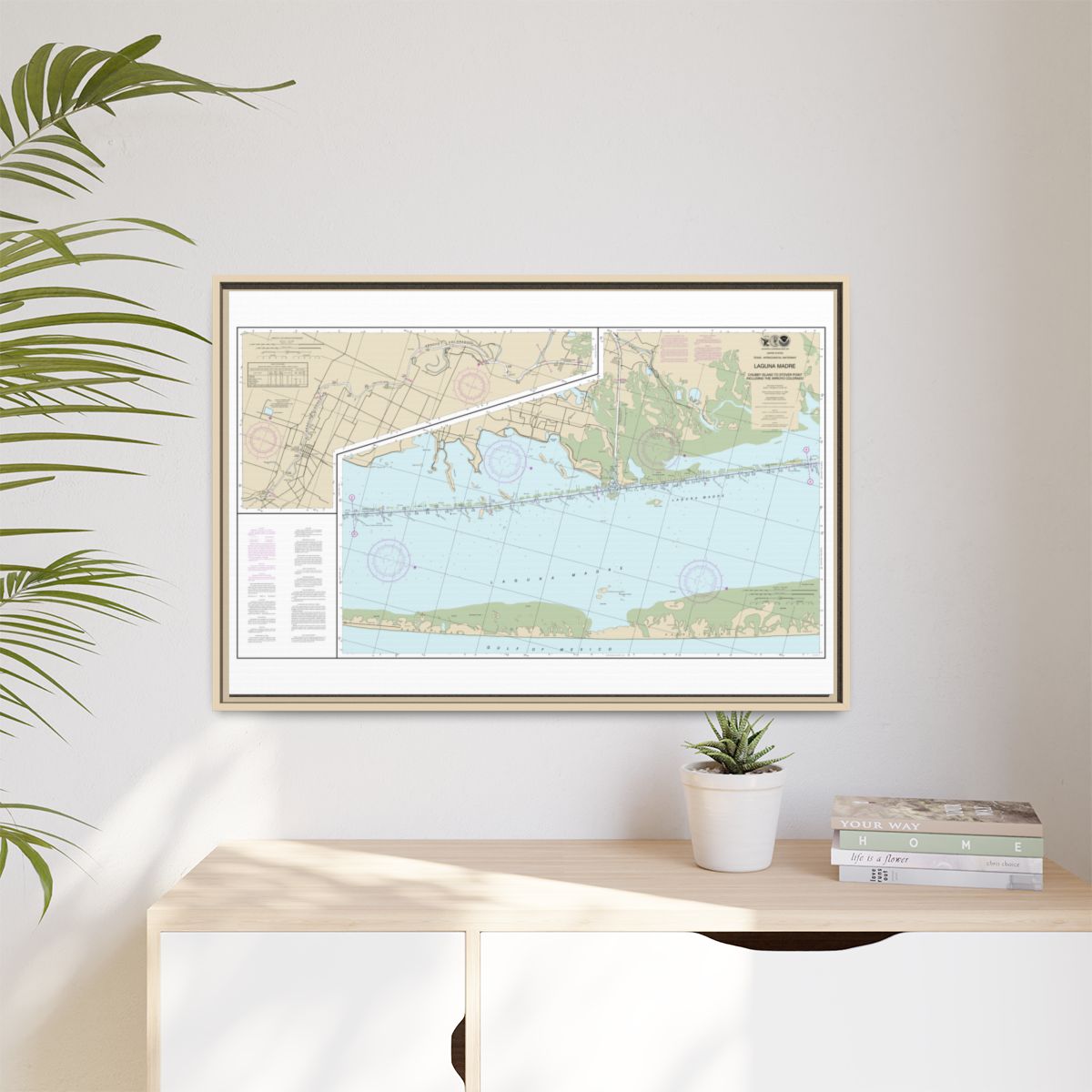 Chart 11303 Intracoastal Waterway Laguna Madre - Chubby Island to Stover Point, including The Arroyo Colorado - NOAA Nautical Chart Floating Frame Canvas | 30" x 20" | 36" x 24" | 48" x 32" - Natural context-1