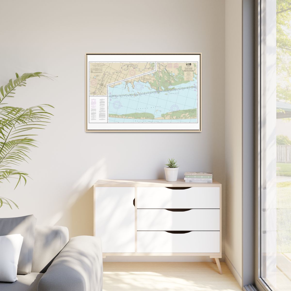 Chart 11303 Intracoastal Waterway Laguna Madre - Chubby Island to Stover Point, including The Arroyo Colorado - NOAA Nautical Chart Floating Frame Canvas | 30" x 20" | 36" x 24" | 48" x 32" - Natural context-1