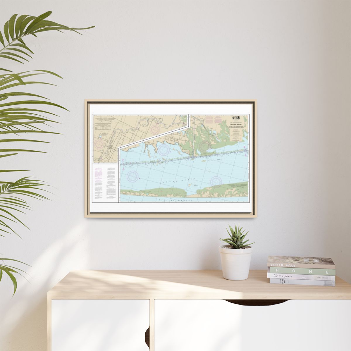 Chart 11303 Intracoastal Waterway Laguna Madre - Chubby Island to Stover Point, including The Arroyo Colorado - NOAA Nautical Chart Floating Frame Canvas | 30" x 20" | 36" x 24" | 48" x 32" - Natural context-1