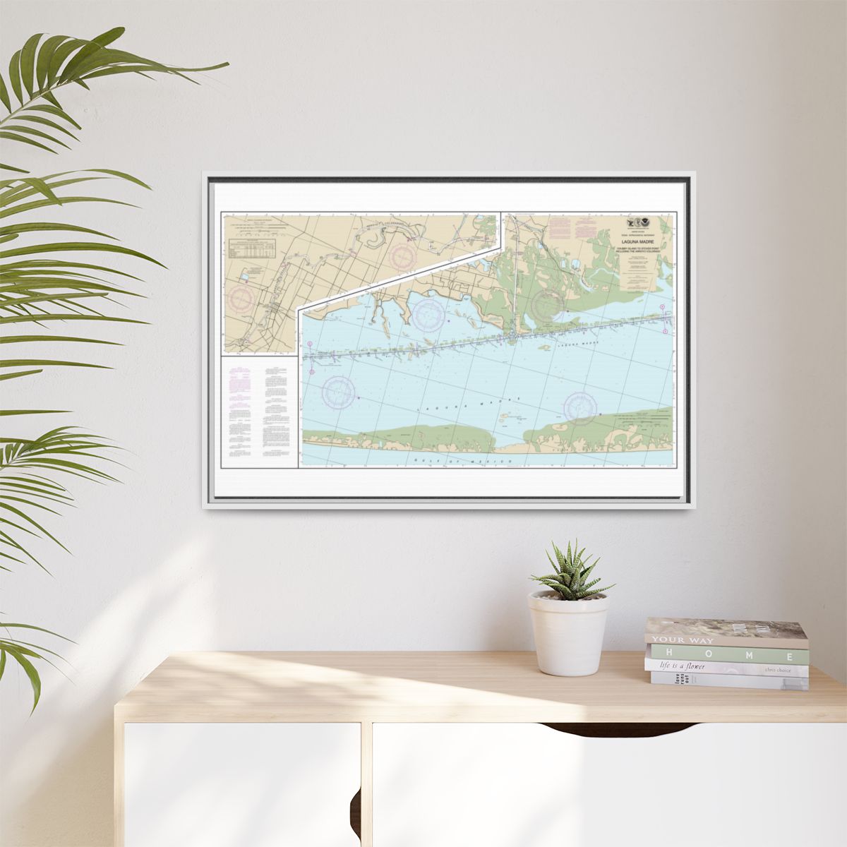 Chart 11303 Intracoastal Waterway Laguna Madre - Chubby Island to Stover Point, including The Arroyo Colorado - NOAA Nautical Chart Floating Frame Canvas | 30" x 20" | 36" x 24" | 48" x 32" - White context-1