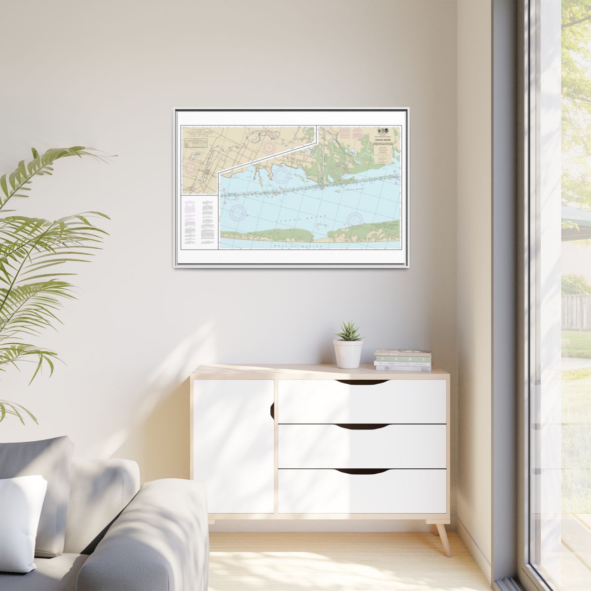 Chart 11303 Intracoastal Waterway Laguna Madre - Chubby Island to Stover Point, including The Arroyo Colorado - NOAA Nautical Chart Floating Frame Canvas | 30" x 20" | 36" x 24" | 48" x 32" - White context-1