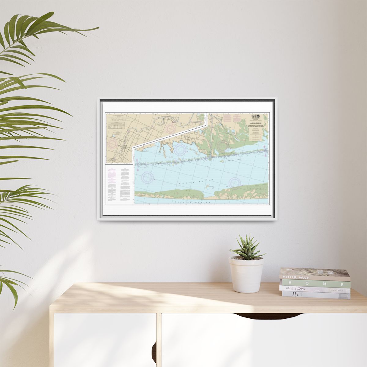 Chart 11303 Intracoastal Waterway Laguna Madre - Chubby Island to Stover Point, including The Arroyo Colorado - NOAA Nautical Chart Floating Frame Canvas | 30" x 20" | 36" x 24" | 48" x 32" - White context-1