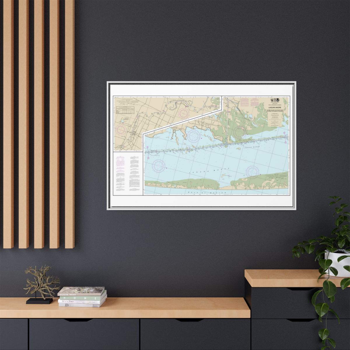 Chart 11303 Intracoastal Waterway Laguna Madre - Chubby Island to Stover Point, including The Arroyo Colorado - NOAA Nautical Chart Floating Frame Canvas | 30" x 20" | 36" x 24" | 48" x 32" - White context-2