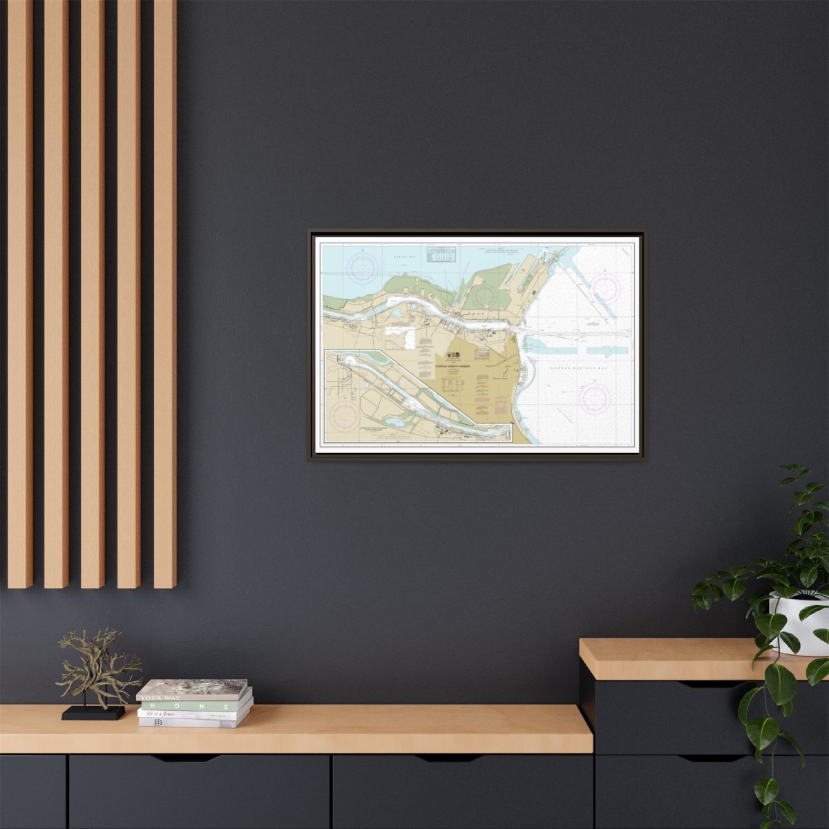 Chart 11311 Corpus Christi Harbor - NOAA Nautical Chart Floating Frame Canvas | 30" x 20" | 36" x 24" | 48" x 32" - Espresso context-2