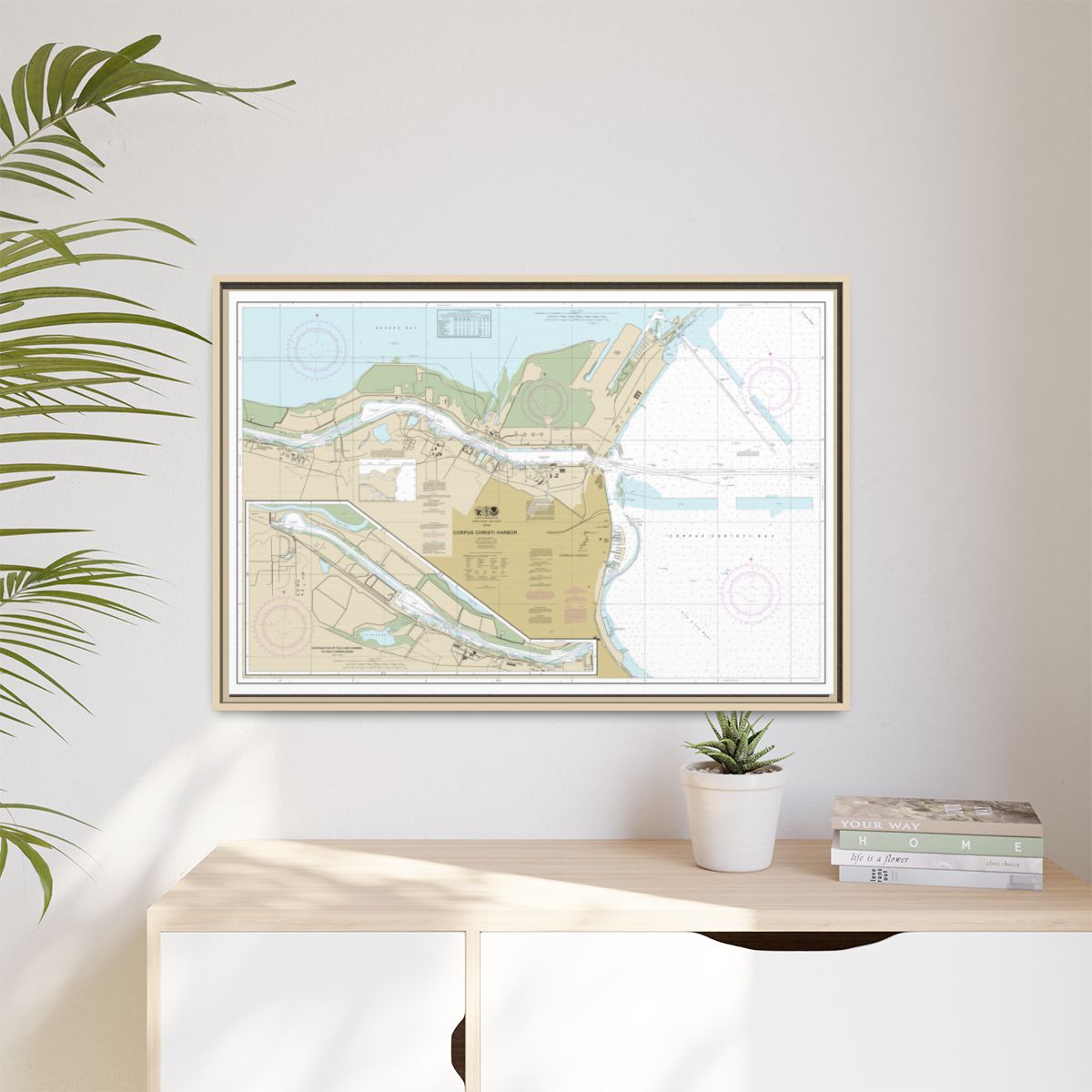 Chart 11311 Corpus Christi Harbor - NOAA Nautical Chart Floating Frame Canvas | 30" x 20" | 36" x 24" | 48" x 32" - Natural context-1