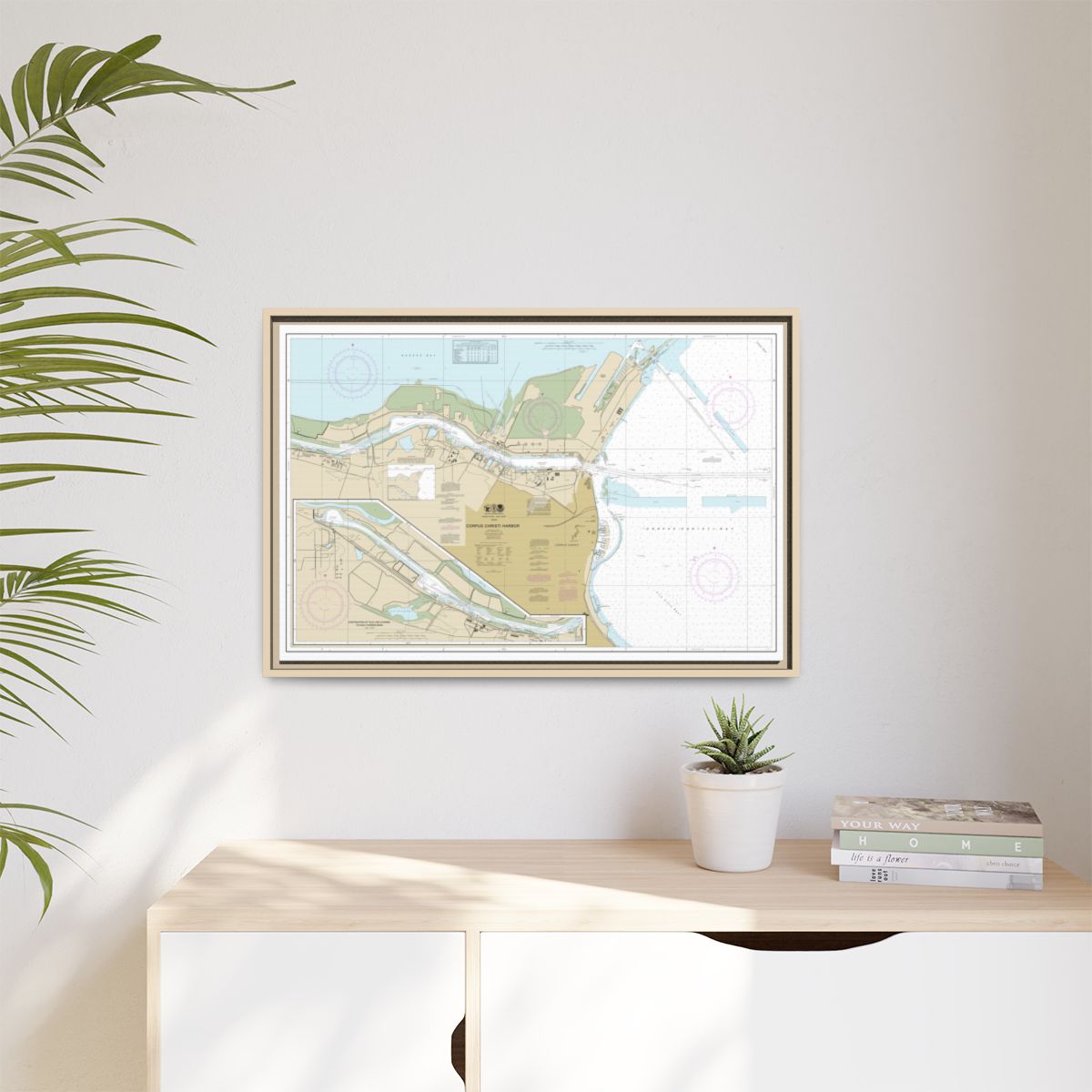 Chart 11311 Corpus Christi Harbor - NOAA Nautical Chart Floating Frame Canvas | 30" x 20" | 36" x 24" | 48" x 32" - Natural context-1