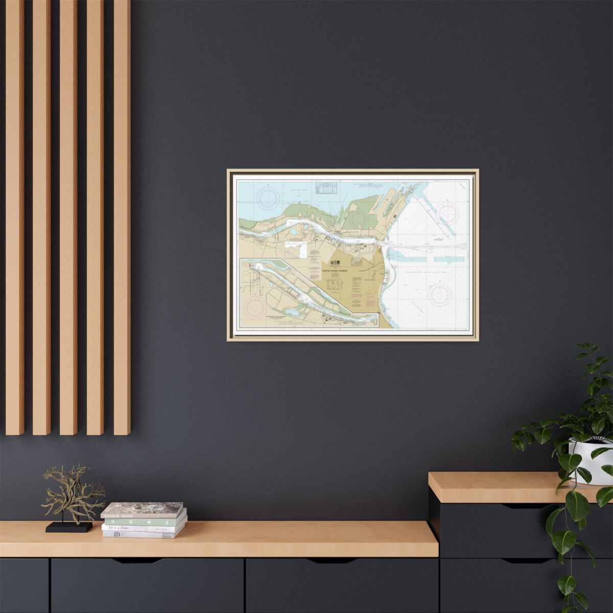 Chart 11311 Corpus Christi Harbor - NOAA Nautical Chart Floating Frame Canvas | 30" x 20" | 36" x 24" | 48" x 32" - Natural context-2