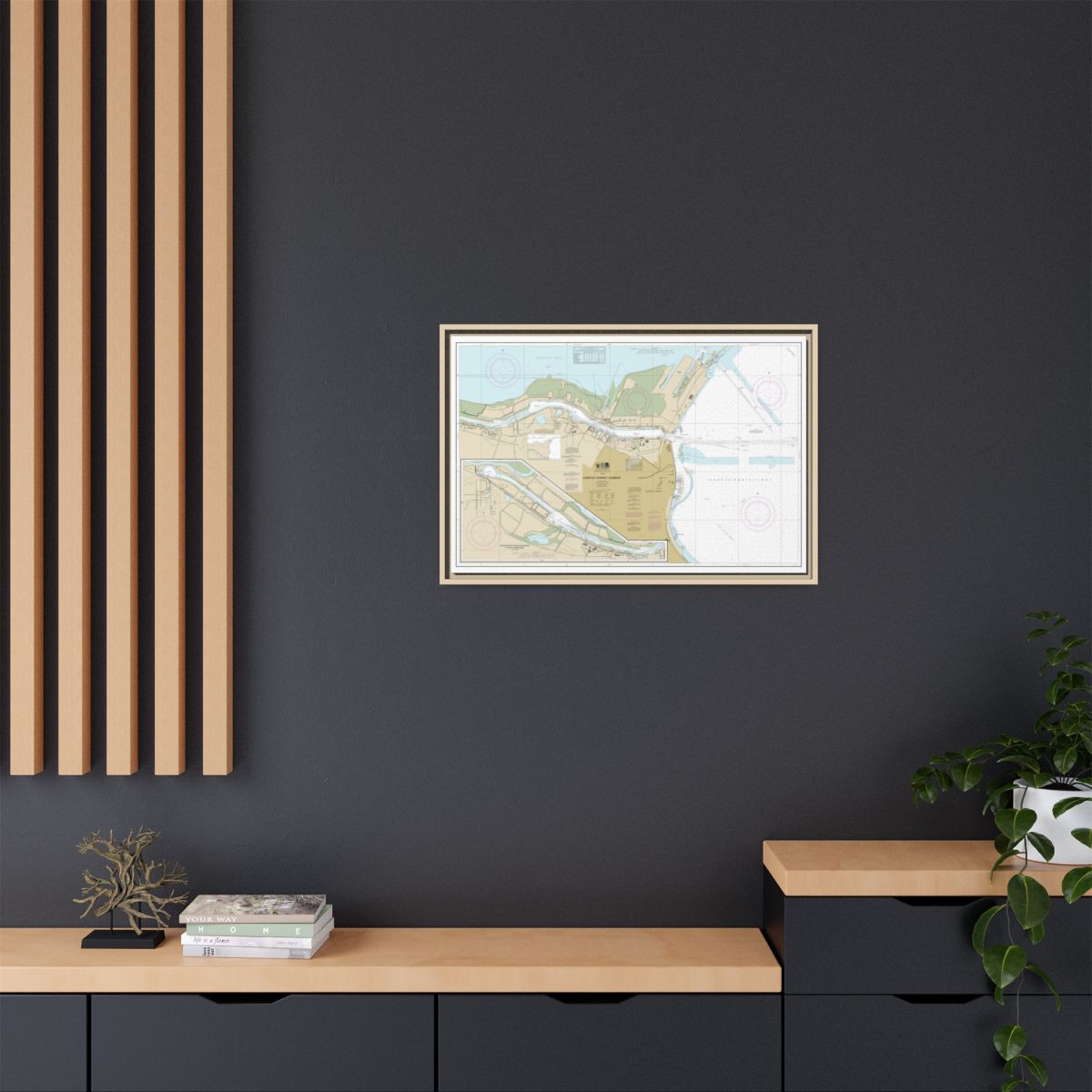 Chart 11311 Corpus Christi Harbor - NOAA Nautical Chart Floating Frame Canvas | 30" x 20" | 36" x 24" | 48" x 32" - Natural context-2