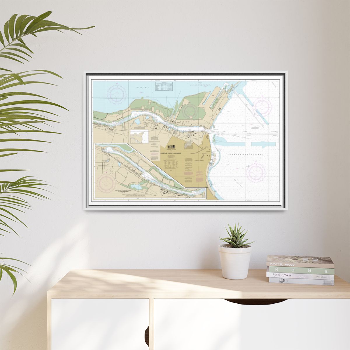 Chart 11311 Corpus Christi Harbor - NOAA Nautical Chart Floating Frame Canvas | 30" x 20" | 36" x 24" | 48" x 32" - White context-1