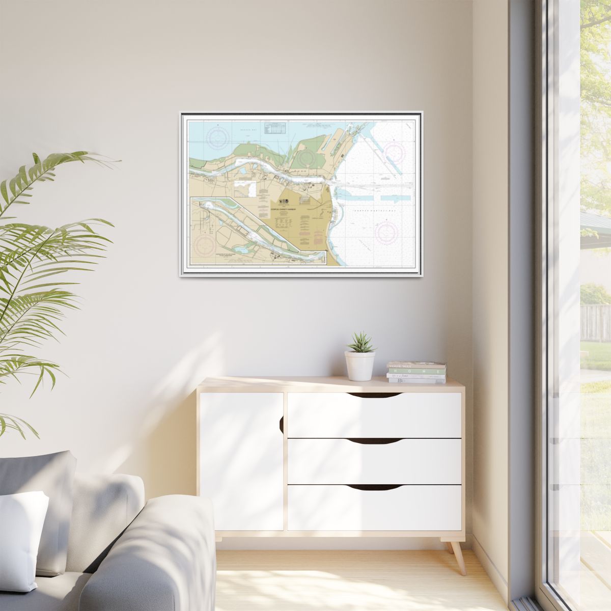 Chart 11311 Corpus Christi Harbor - NOAA Nautical Chart Floating Frame Canvas | 30" x 20" | 36" x 24" | 48" x 32" - White context-1