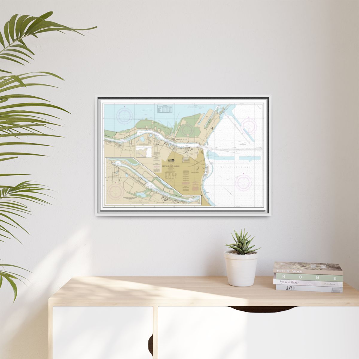 Chart 11311 Corpus Christi Harbor - NOAA Nautical Chart Floating Frame Canvas | 30" x 20" | 36" x 24" | 48" x 32" - White context-1