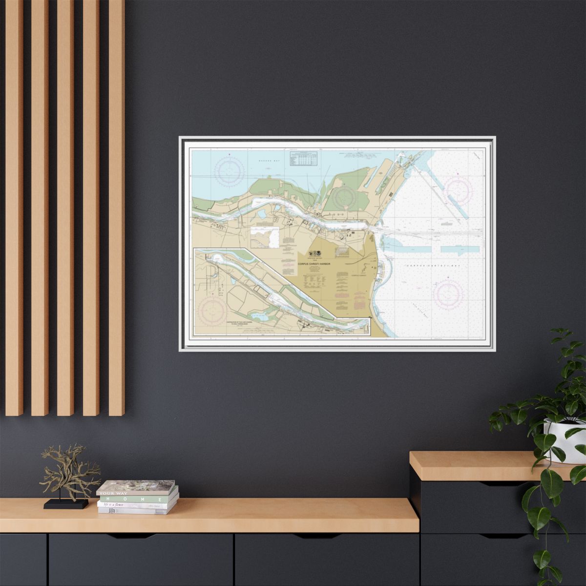 Chart 11311 Corpus Christi Harbor - NOAA Nautical Chart Floating Frame Canvas | 30" x 20" | 36" x 24" | 48" x 32" - White context-2