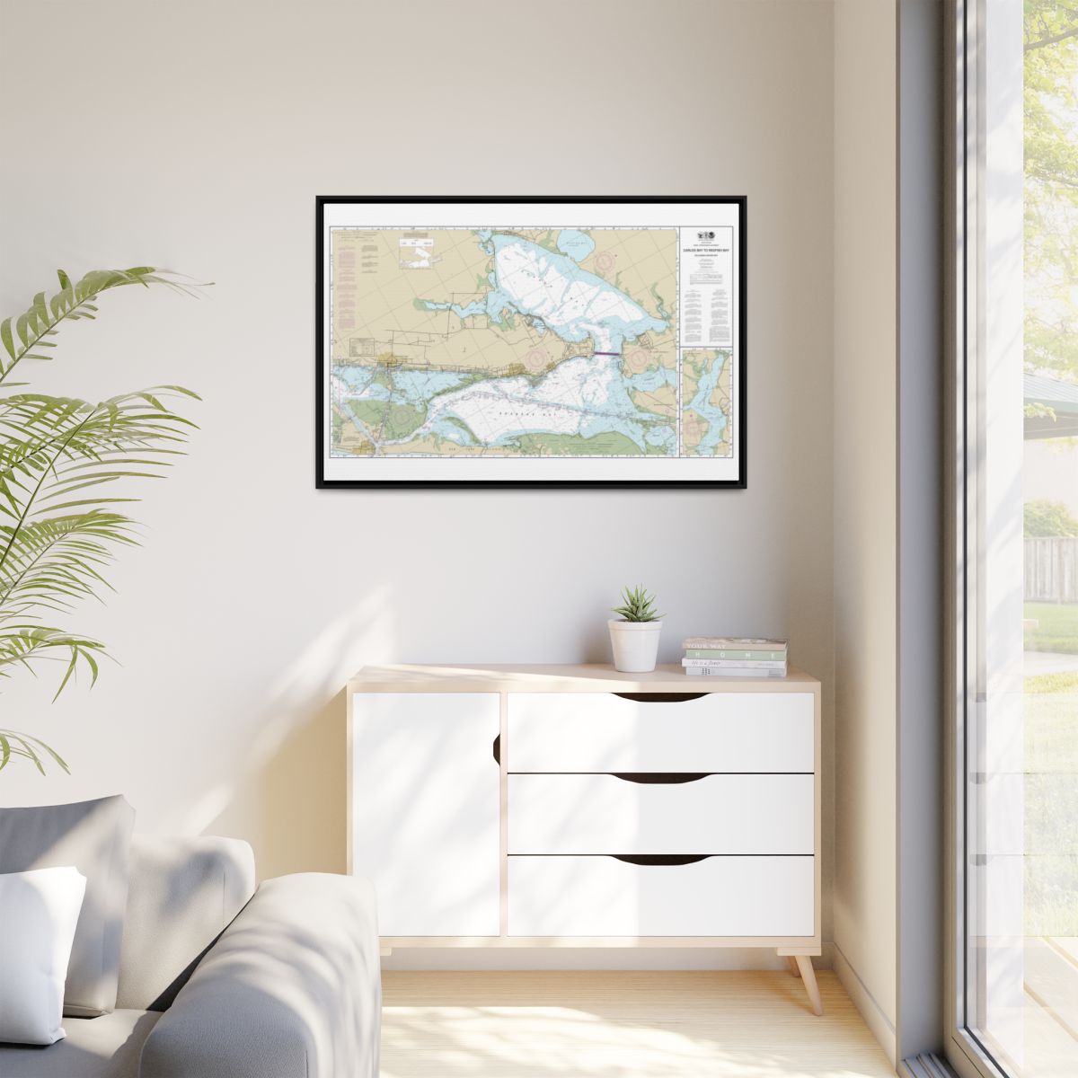 Chart 11314 Intracoastal Waterway Carlos Bay to Redfish Bay, including Copano Bay - NOAA Nautical Chart Floating Frame Canvas | 30" x 20" | 36" x 24" | 48" x 32" - Black context-1