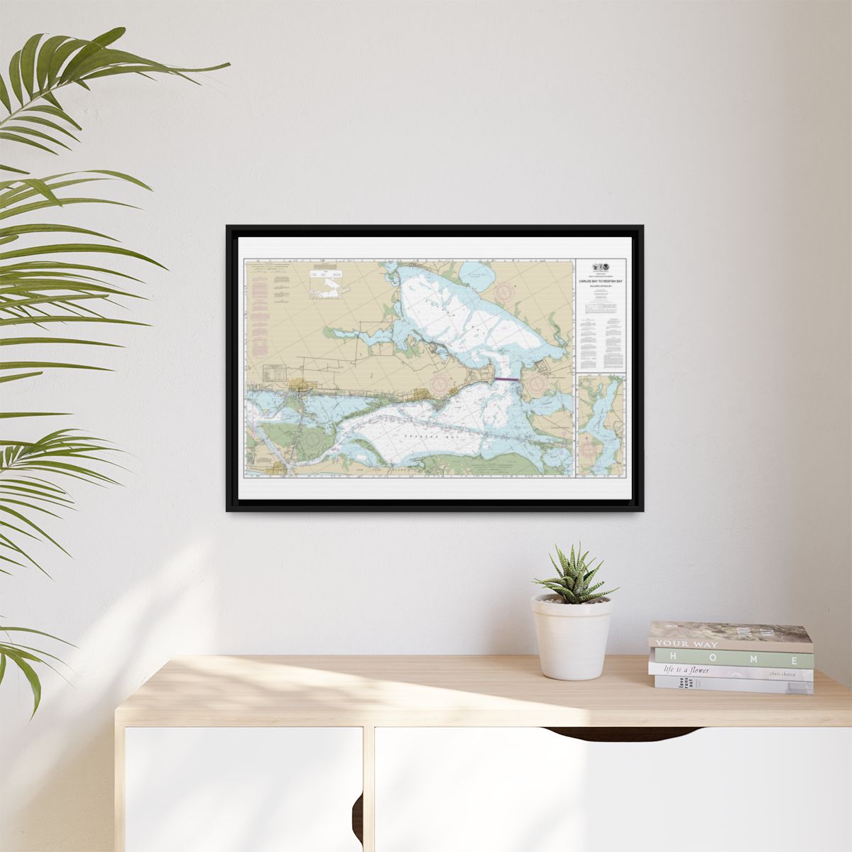 Chart 11314 Intracoastal Waterway Carlos Bay to Redfish Bay, including Copano Bay - NOAA Nautical Chart Floating Frame Canvas | 30" x 20" | 36" x 24" | 48" x 32" - Black context-1
