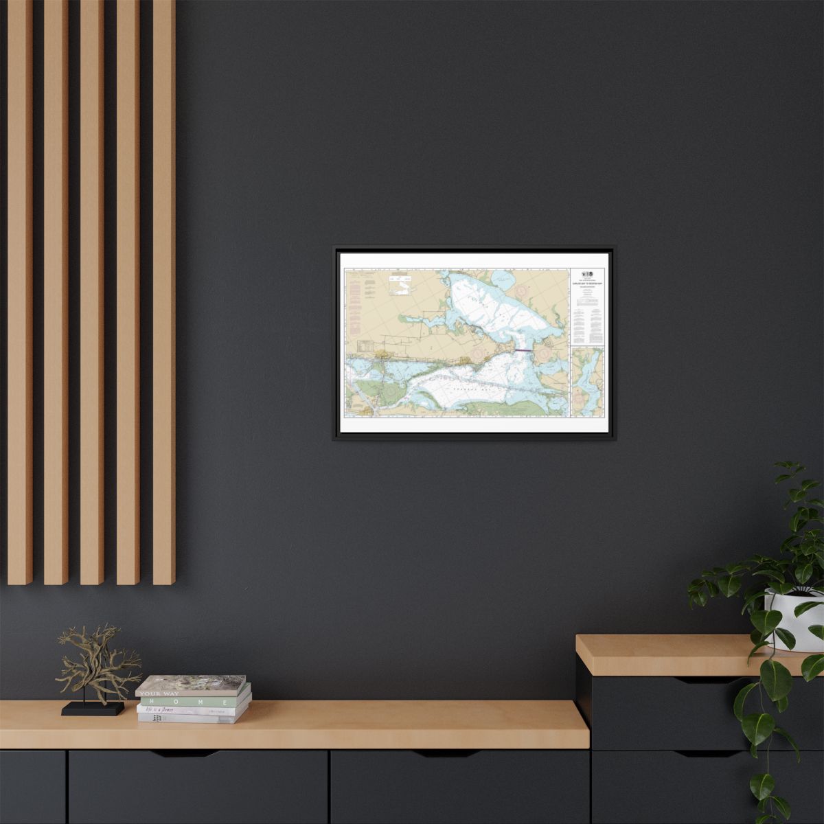 Chart 11314 Intracoastal Waterway Carlos Bay to Redfish Bay, including Copano Bay - NOAA Nautical Chart Floating Frame Canvas | 30" x 20" | 36" x 24" | 48" x 32" - Black context-2