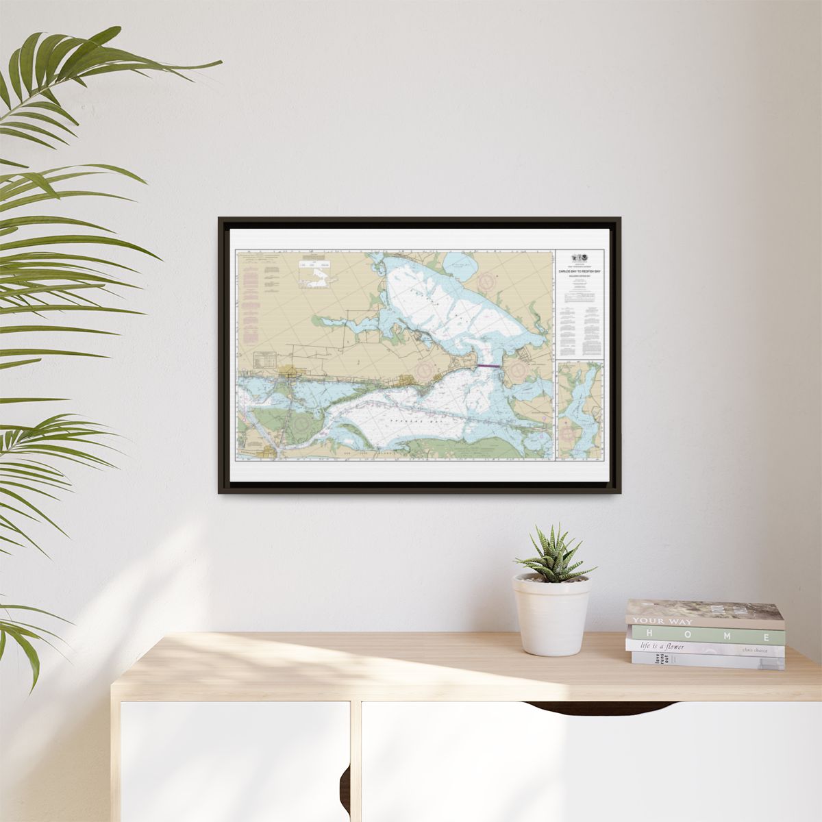 Chart 11314 Intracoastal Waterway Carlos Bay to Redfish Bay, including Copano Bay - NOAA Nautical Chart Floating Frame Canvas | 30" x 20" | 36" x 24" | 48" x 32" - Espresso context-1