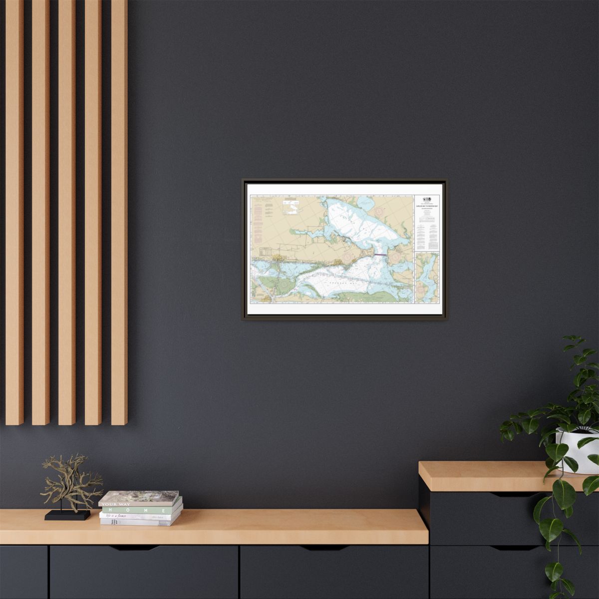 Chart 11314 Intracoastal Waterway Carlos Bay to Redfish Bay, including Copano Bay - NOAA Nautical Chart Floating Frame Canvas | 30" x 20" | 36" x 24" | 48" x 32" - Espresso context-2