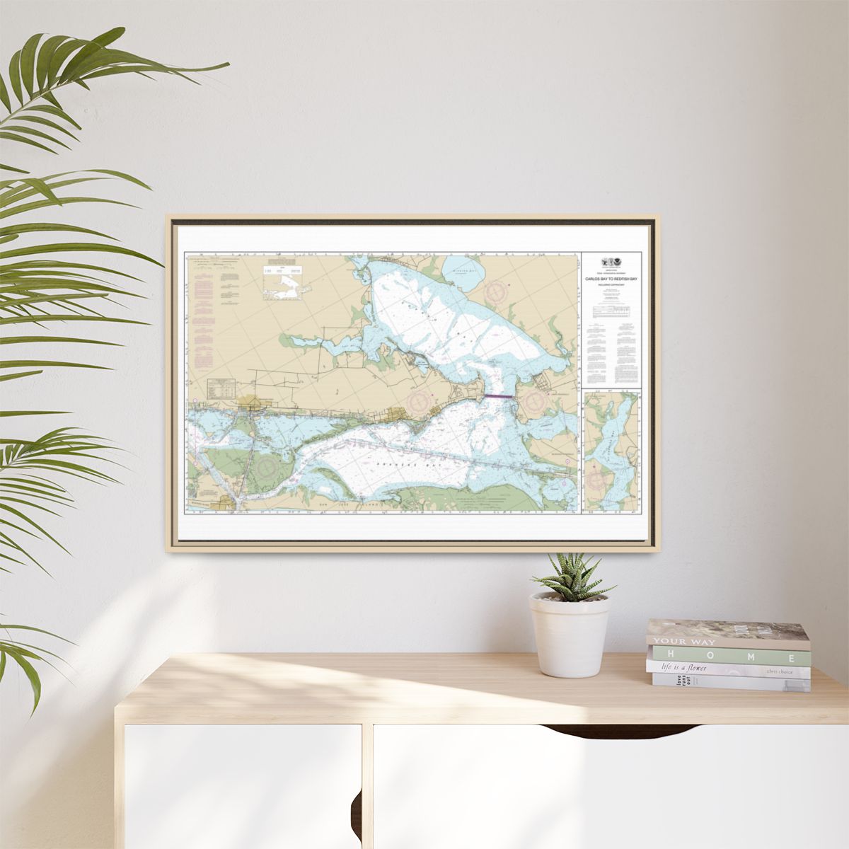 Chart 11314 Intracoastal Waterway Carlos Bay to Redfish Bay, including Copano Bay - NOAA Nautical Chart Floating Frame Canvas | 30" x 20" | 36" x 24" | 48" x 32" - Natural context-1