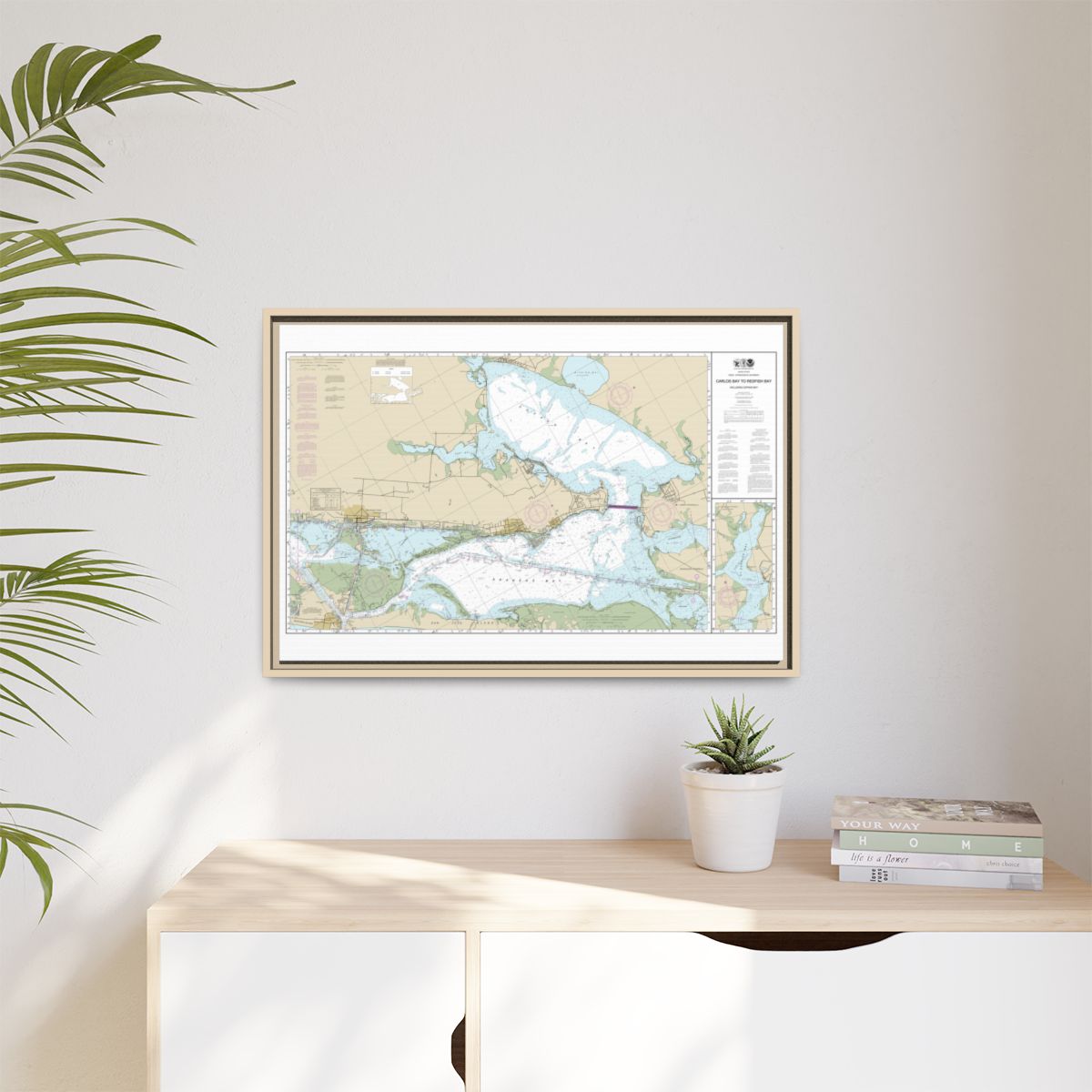 Chart 11314 Intracoastal Waterway Carlos Bay to Redfish Bay, including Copano Bay - NOAA Nautical Chart Floating Frame Canvas | 30" x 20" | 36" x 24" | 48" x 32" - Natural context-1