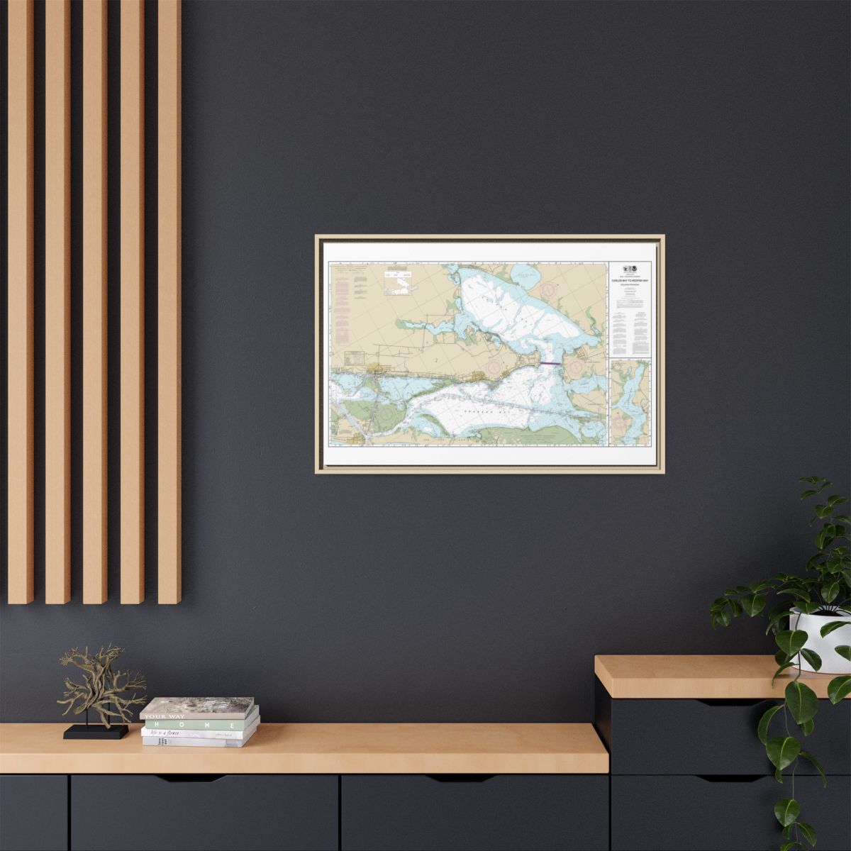 Chart 11314 Intracoastal Waterway Carlos Bay to Redfish Bay, including Copano Bay - NOAA Nautical Chart Floating Frame Canvas | 30" x 20" | 36" x 24" | 48" x 32" - Natural context-2
