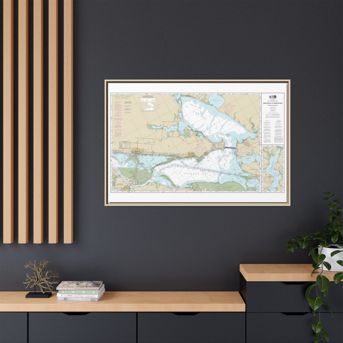 Chart 11314 Intracoastal Waterway Carlos Bay to Redfish Bay, including Copano Bay - NOAA Nautical Chart Floating Frame Canvas | 30" x 20" | 36" x 24" | 48" x 32" - Natural context-2