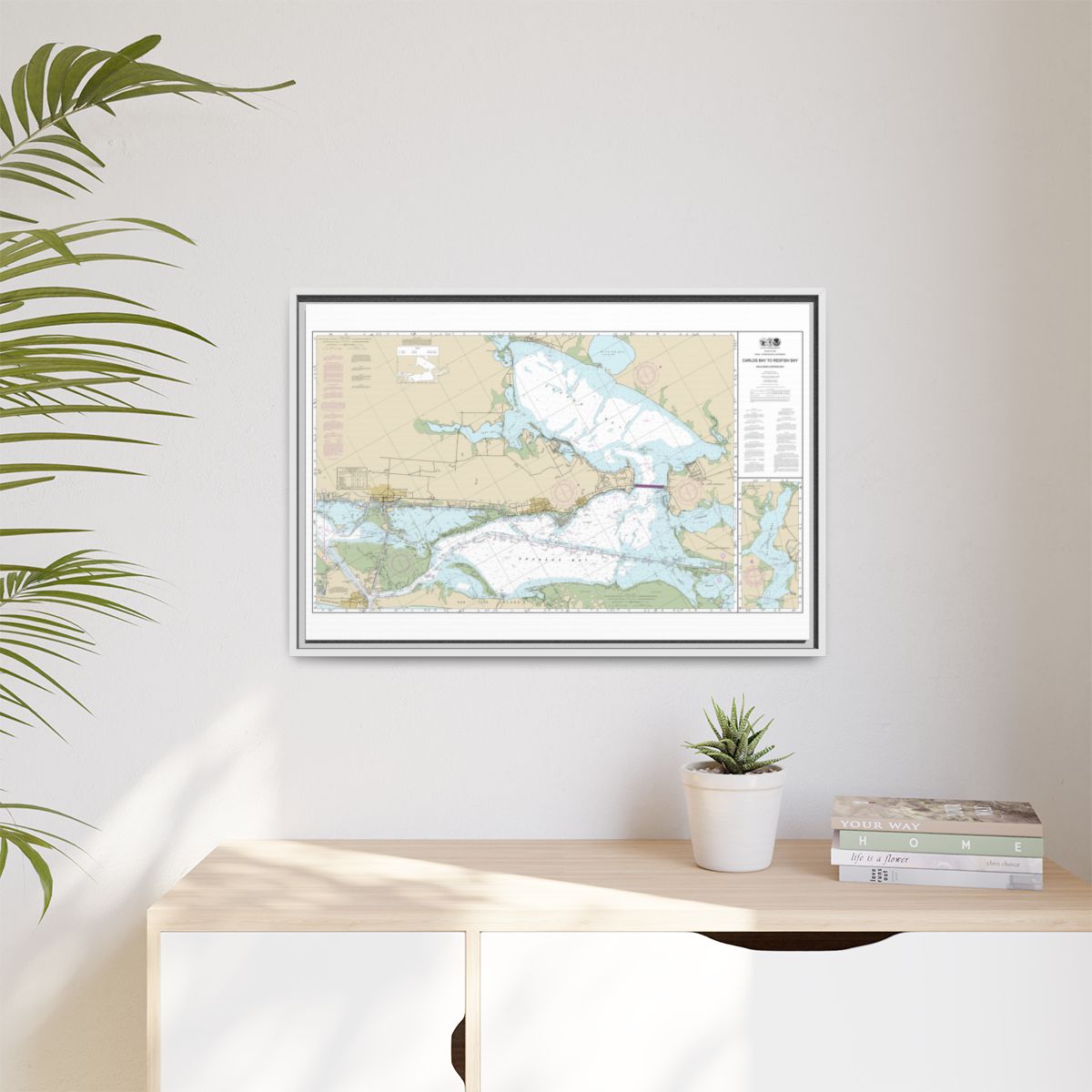 Chart 11314 Intracoastal Waterway Carlos Bay to Redfish Bay, including Copano Bay - NOAA Nautical Chart Floating Frame Canvas | 30" x 20" | 36" x 24" | 48" x 32" - White context-1