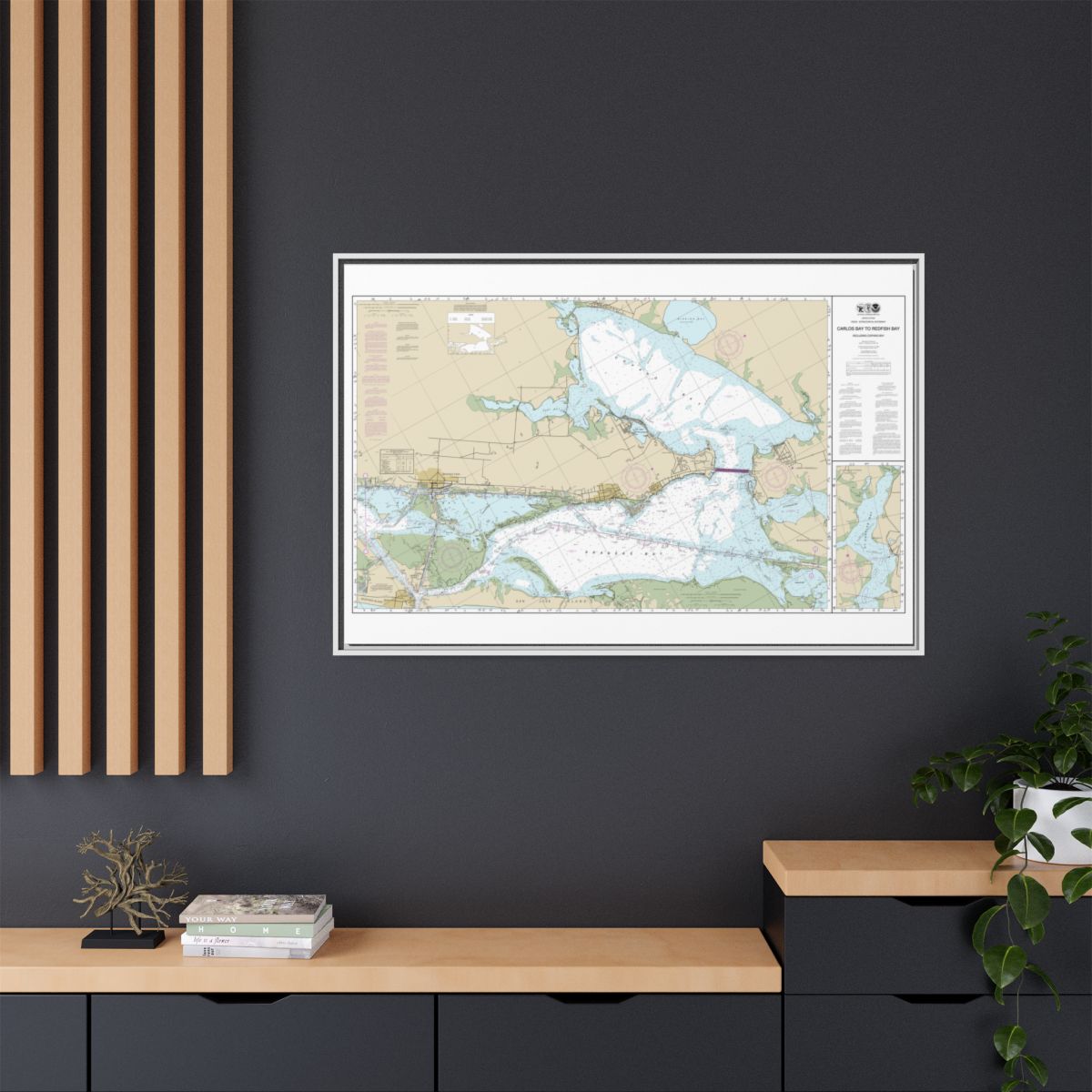 Chart 11314 Intracoastal Waterway Carlos Bay to Redfish Bay, including Copano Bay - NOAA Nautical Chart Floating Frame Canvas | 30" x 20" | 36" x 24" | 48" x 32" - White context-2