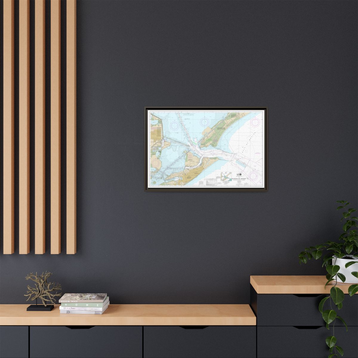 Chart 11324 Galveston Bay Entrance Galveston and Texas City Harbors - NOAA Nautical Chart Floating Frame Canvas | 30" x 20" | 36" x 24" | 48" x 32" - Espresso context-2