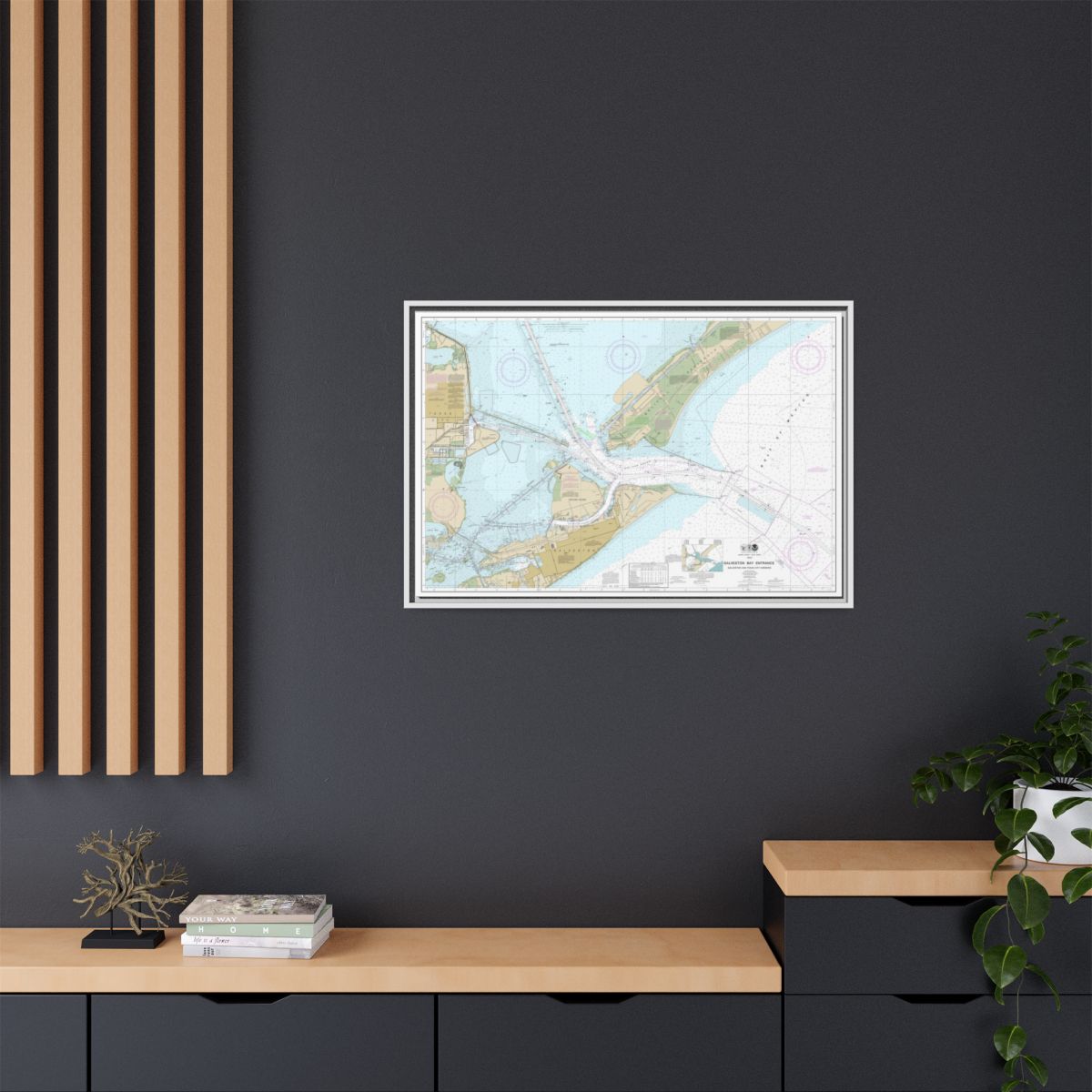 Chart 11324 Galveston Bay Entrance Galveston and Texas City Harbors - NOAA Nautical Chart Floating Frame Canvas | 30" x 20" | 36" x 24" | 48" x 32" - White context-2