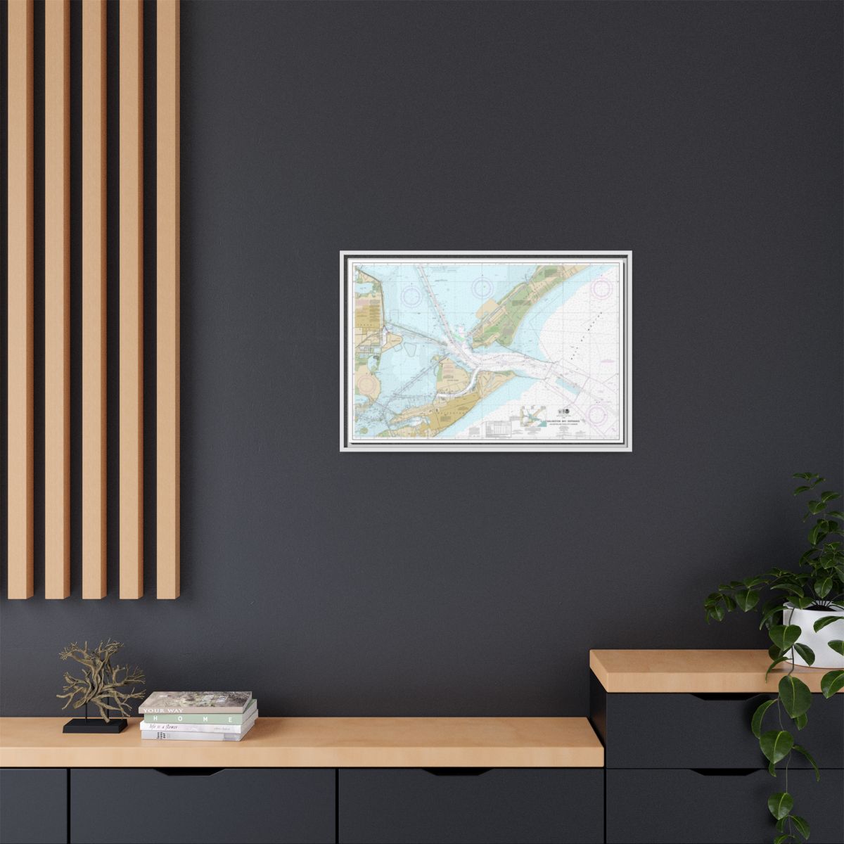 Chart 11324 Galveston Bay Entrance Galveston and Texas City Harbors - NOAA Nautical Chart Floating Frame Canvas | 30" x 20" | 36" x 24" | 48" x 32" - White context-2