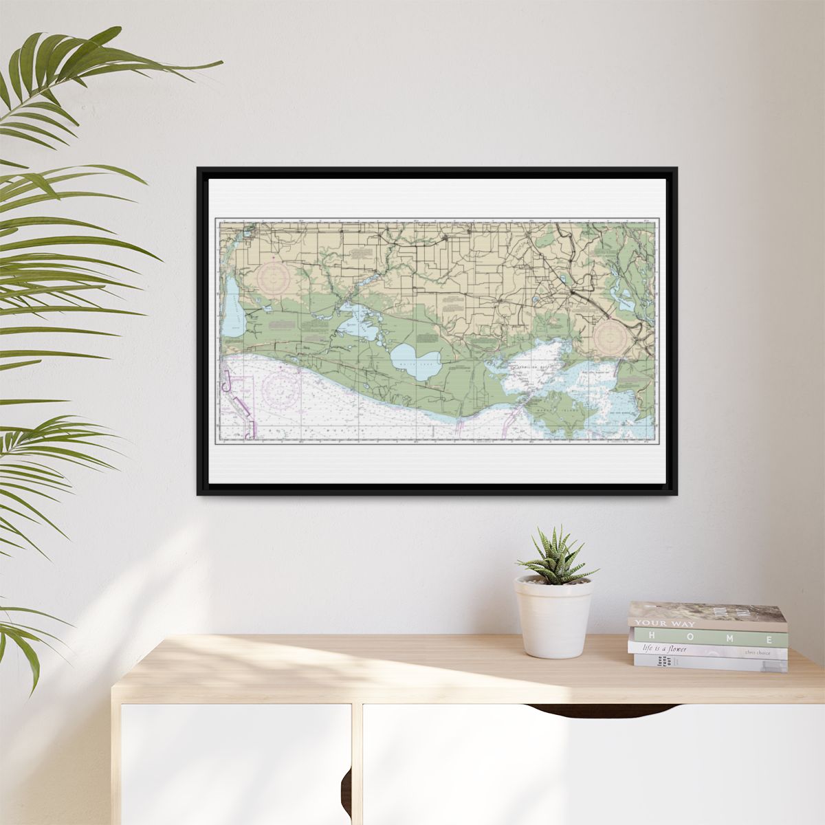 Chart 11345 Intracoastal Waterway New Orleans to Calcasieu River West Section - NOAA Nautical Chart Floating Frame Canvas | 30" x 20" | 36" x 24" | 48" x 32" - Black context-1