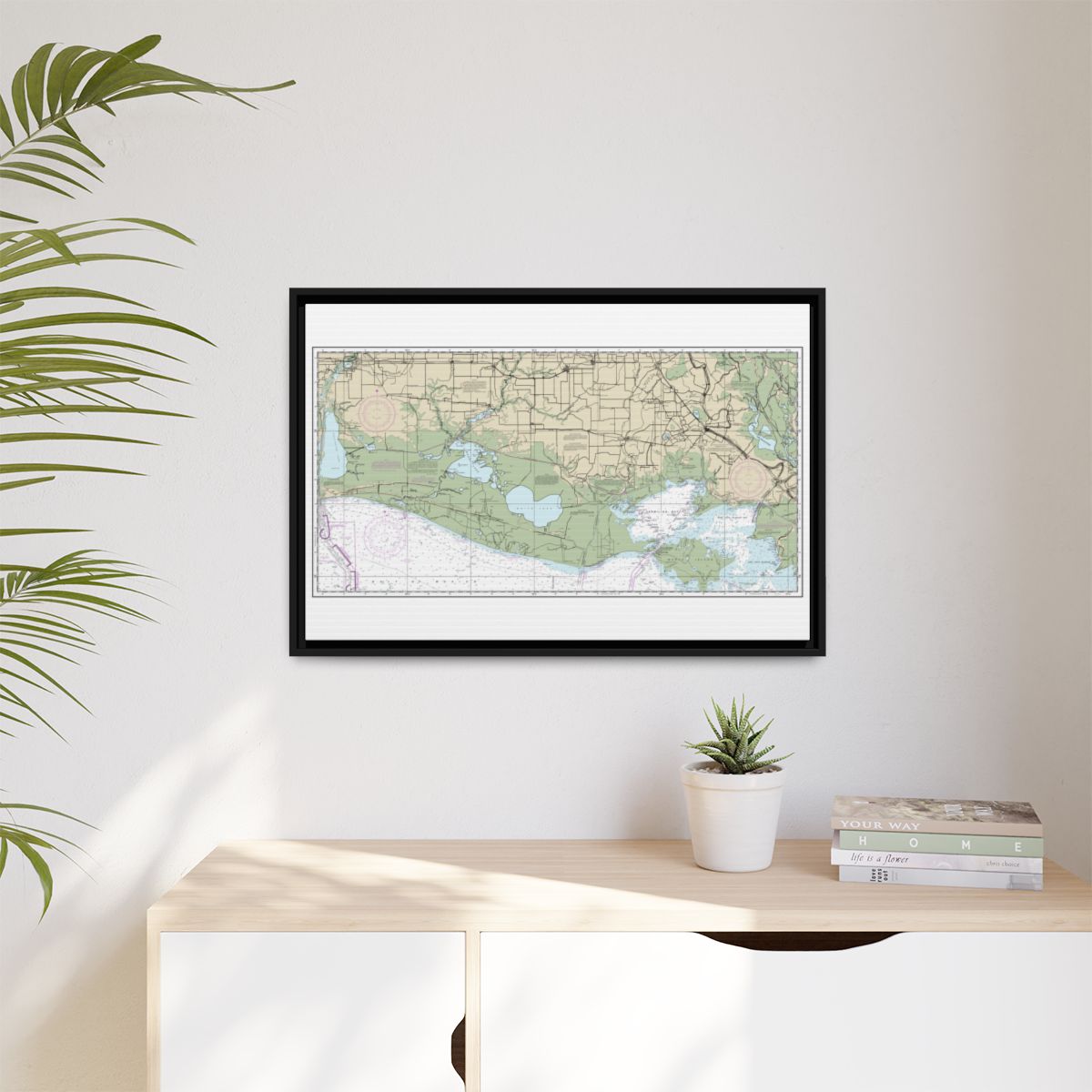 Chart 11345 Intracoastal Waterway New Orleans to Calcasieu River West Section - NOAA Nautical Chart Floating Frame Canvas | 30" x 20" | 36" x 24" | 48" x 32" - Black context-1