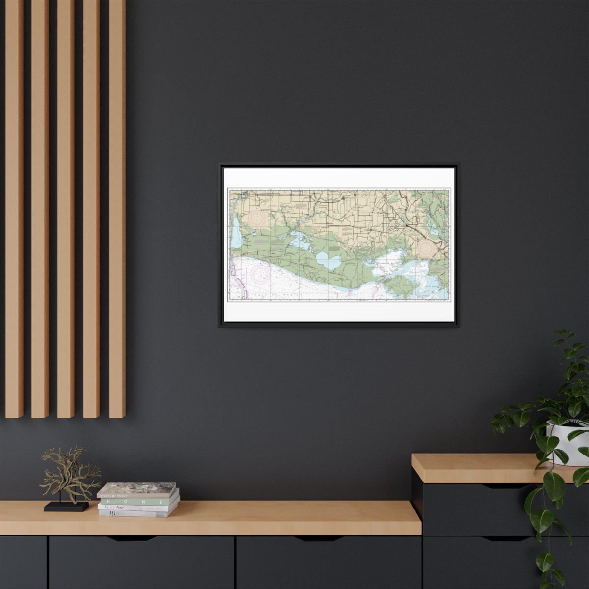 Chart 11345 Intracoastal Waterway New Orleans to Calcasieu River West Section - NOAA Nautical Chart Floating Frame Canvas | 30" x 20" | 36" x 24" | 48" x 32" - Black context-2