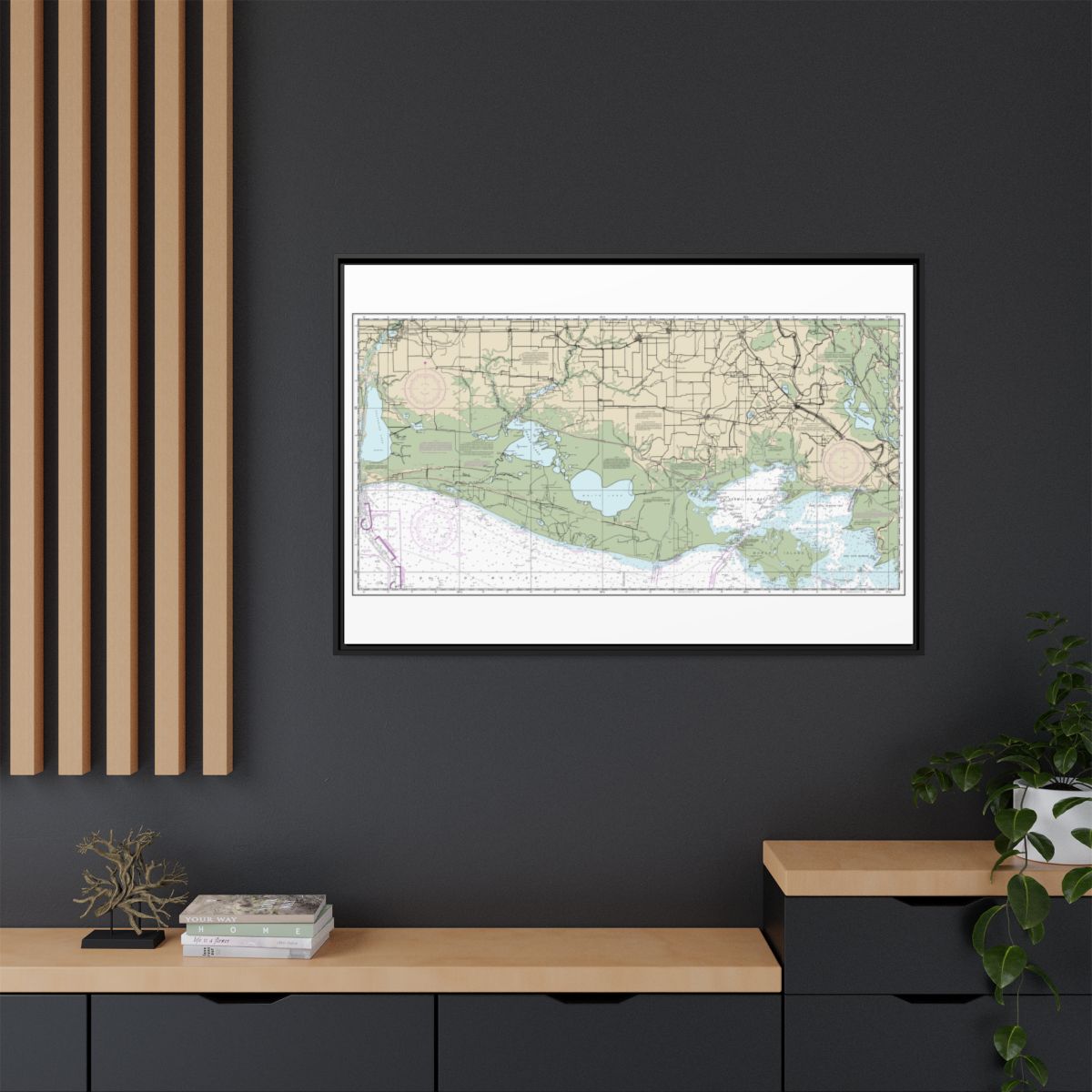 Chart 11345 Intracoastal Waterway New Orleans to Calcasieu River West Section - NOAA Nautical Chart Floating Frame Canvas | 30" x 20" | 36" x 24" | 48" x 32" - Black context-2