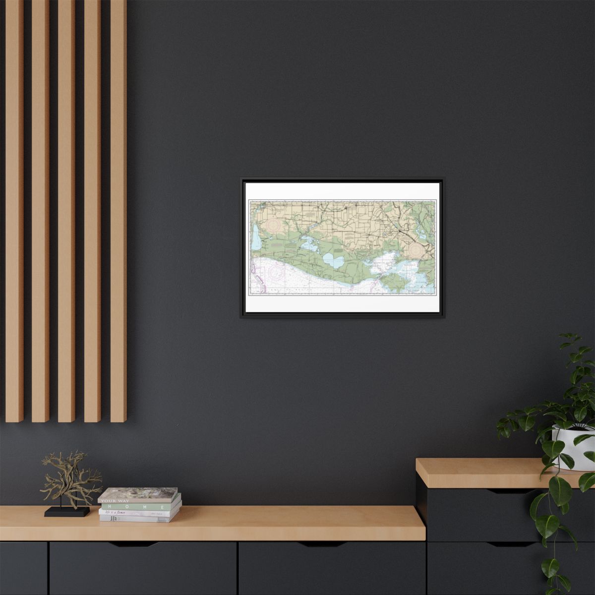 Chart 11345 Intracoastal Waterway New Orleans to Calcasieu River West Section - NOAA Nautical Chart Floating Frame Canvas | 30" x 20" | 36" x 24" | 48" x 32" - Black context-2