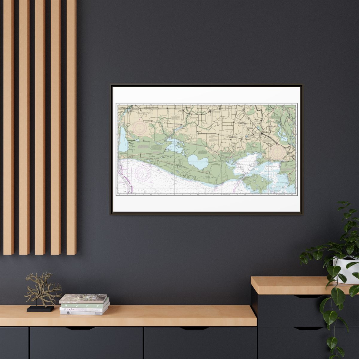 Chart 11345 Intracoastal Waterway New Orleans to Calcasieu River West Section - NOAA Nautical Chart Floating Frame Canvas | 30" x 20" | 36" x 24" | 48" x 32" - Espresso context-2