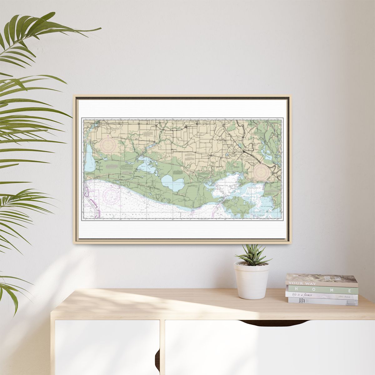 Chart 11345 Intracoastal Waterway New Orleans to Calcasieu River West Section - NOAA Nautical Chart Floating Frame Canvas | 30" x 20" | 36" x 24" | 48" x 32" - Natural context-1