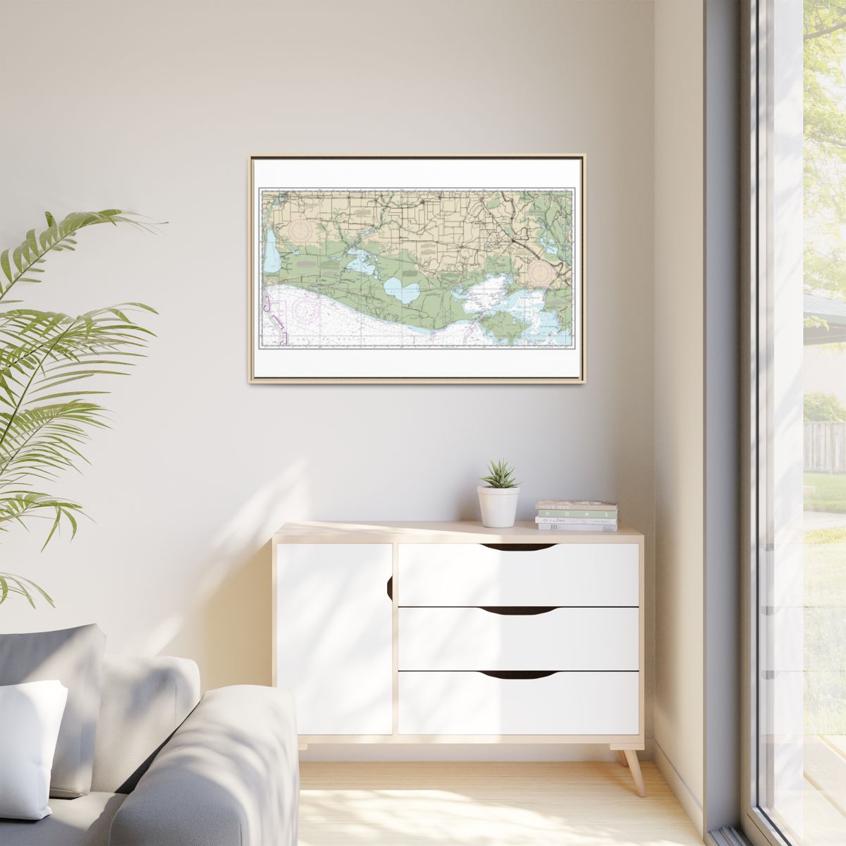 Chart 11345 Intracoastal Waterway New Orleans to Calcasieu River West Section - NOAA Nautical Chart Floating Frame Canvas | 30" x 20" | 36" x 24" | 48" x 32" - Natural context-1