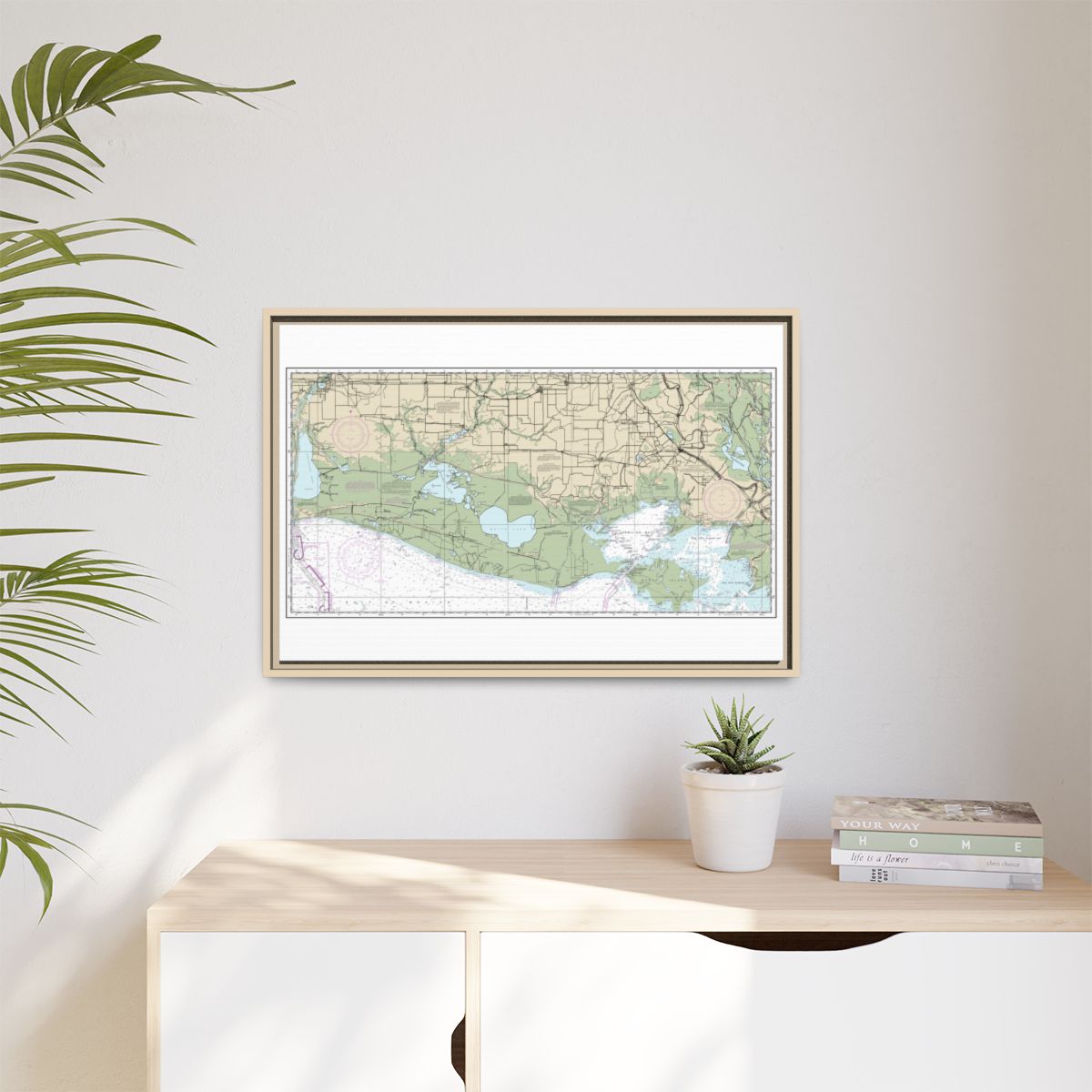 Chart 11345 Intracoastal Waterway New Orleans to Calcasieu River West Section - NOAA Nautical Chart Floating Frame Canvas | 30" x 20" | 36" x 24" | 48" x 32" - Natural context-1