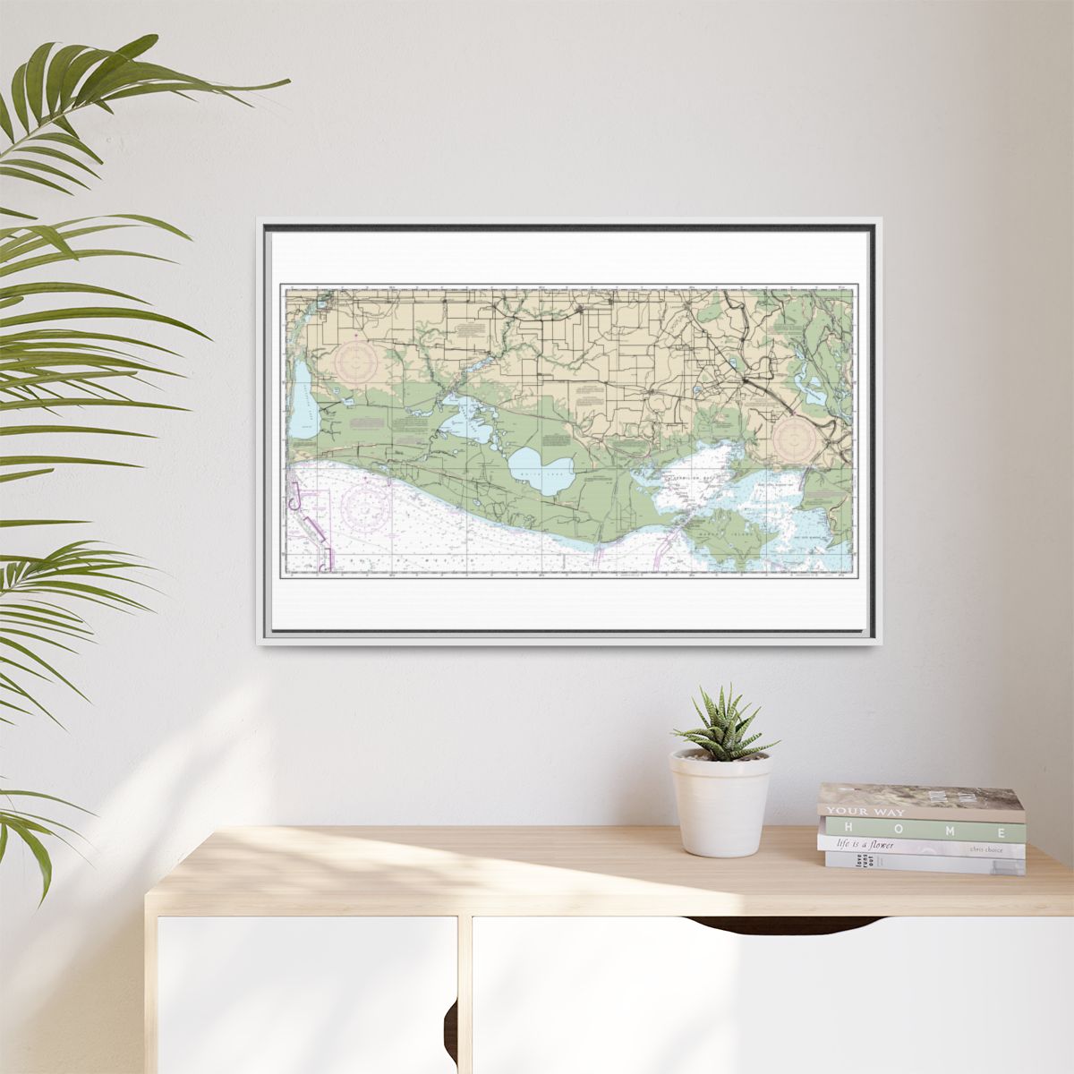 Chart 11345 Intracoastal Waterway New Orleans to Calcasieu River West Section - NOAA Nautical Chart Floating Frame Canvas | 30" x 20" | 36" x 24" | 48" x 32" - White context-1