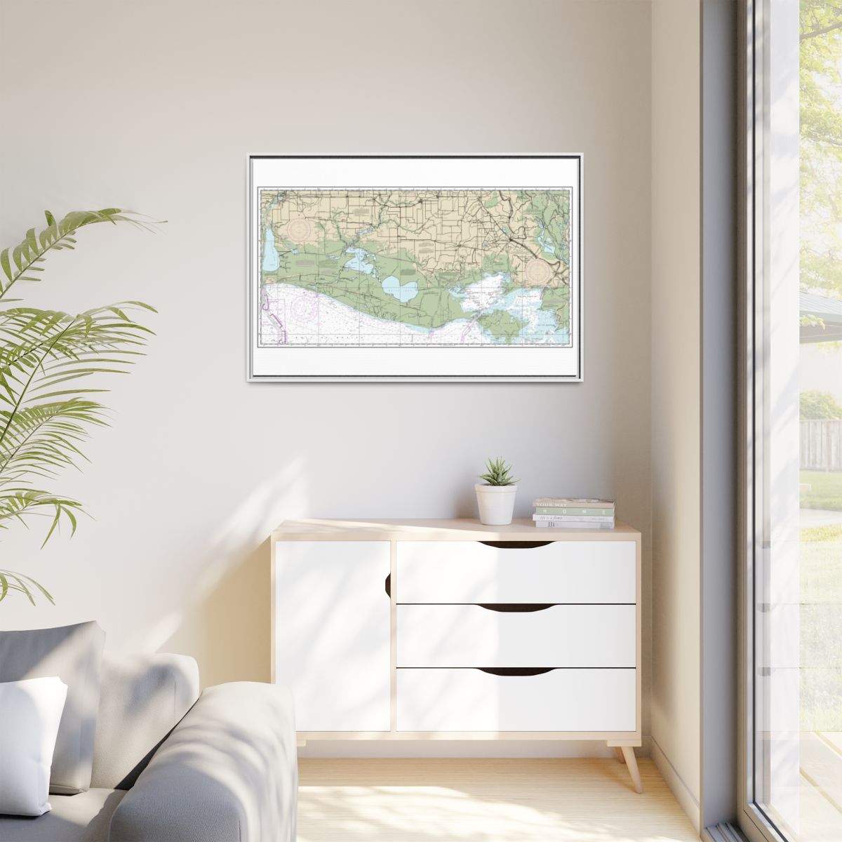 Chart 11345 Intracoastal Waterway New Orleans to Calcasieu River West Section - NOAA Nautical Chart Floating Frame Canvas | 30" x 20" | 36" x 24" | 48" x 32" - White context-1