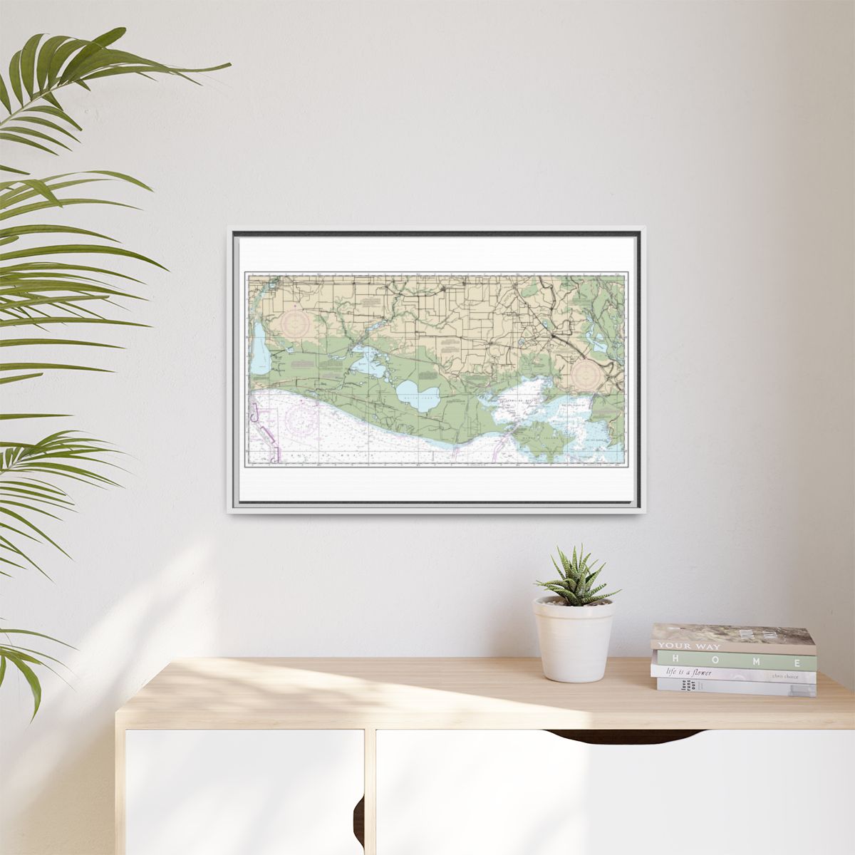 Chart 11345 Intracoastal Waterway New Orleans to Calcasieu River West Section - NOAA Nautical Chart Floating Frame Canvas | 30" x 20" | 36" x 24" | 48" x 32" - White context-1
