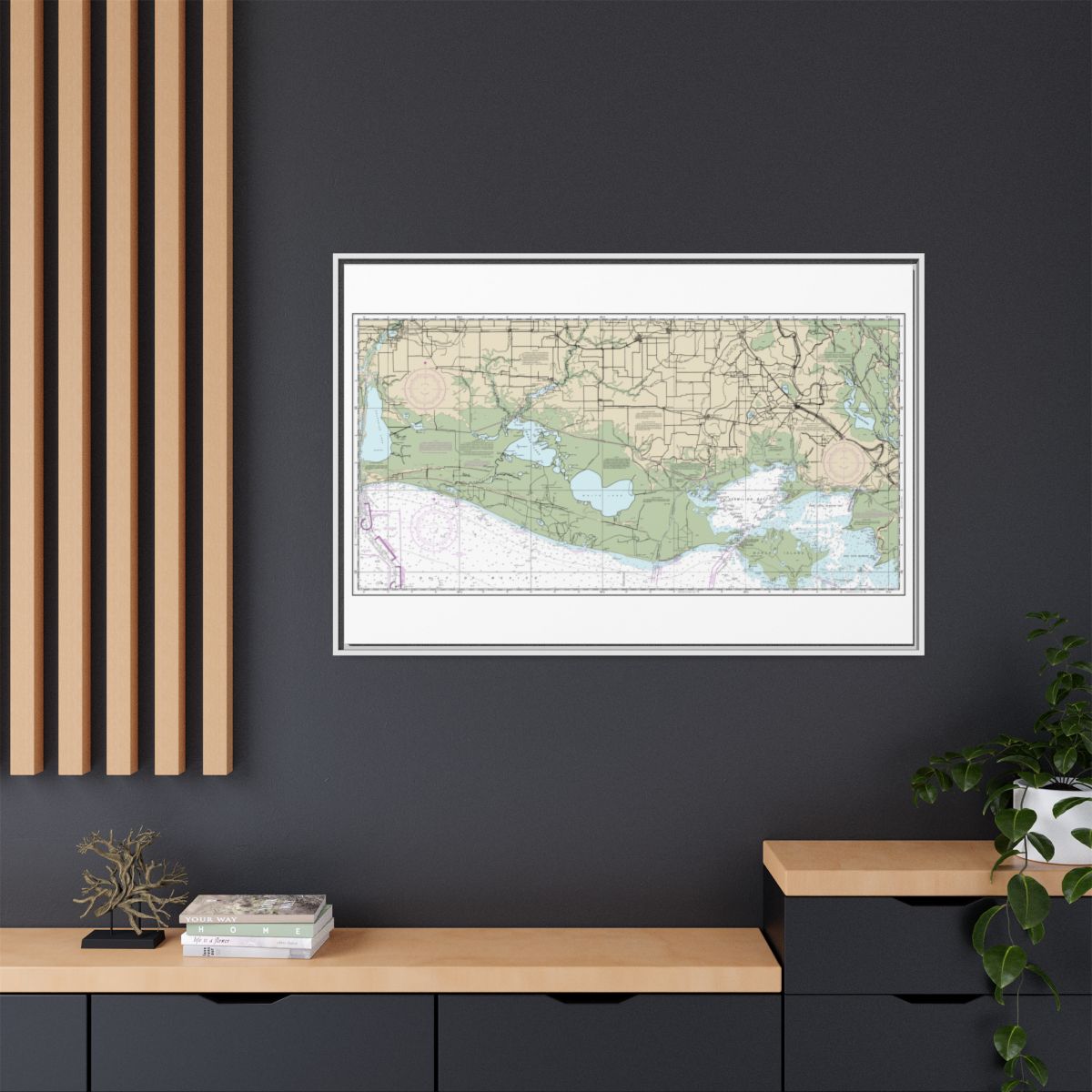 Chart 11345 Intracoastal Waterway New Orleans to Calcasieu River West Section - NOAA Nautical Chart Floating Frame Canvas | 30" x 20" | 36" x 24" | 48" x 32" - White context-2