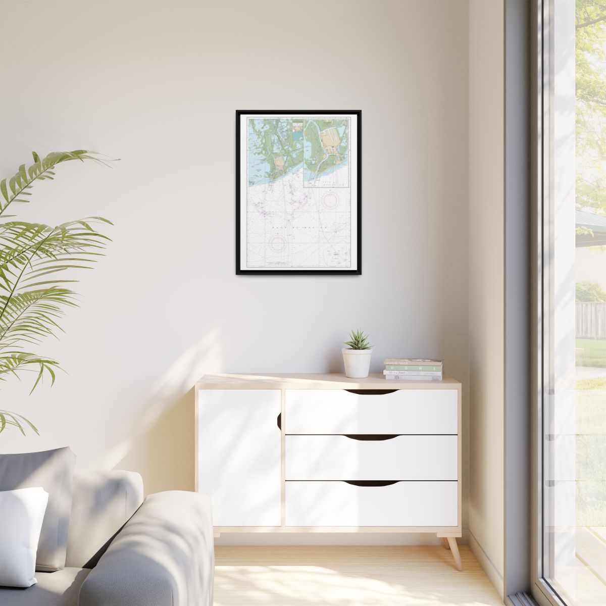 Chart 11346 Port Fourchon and Approaches - NOAA Nautical Chart Floating Frame Canvas | 24" x 32" | 30" x 40" - Black context-1